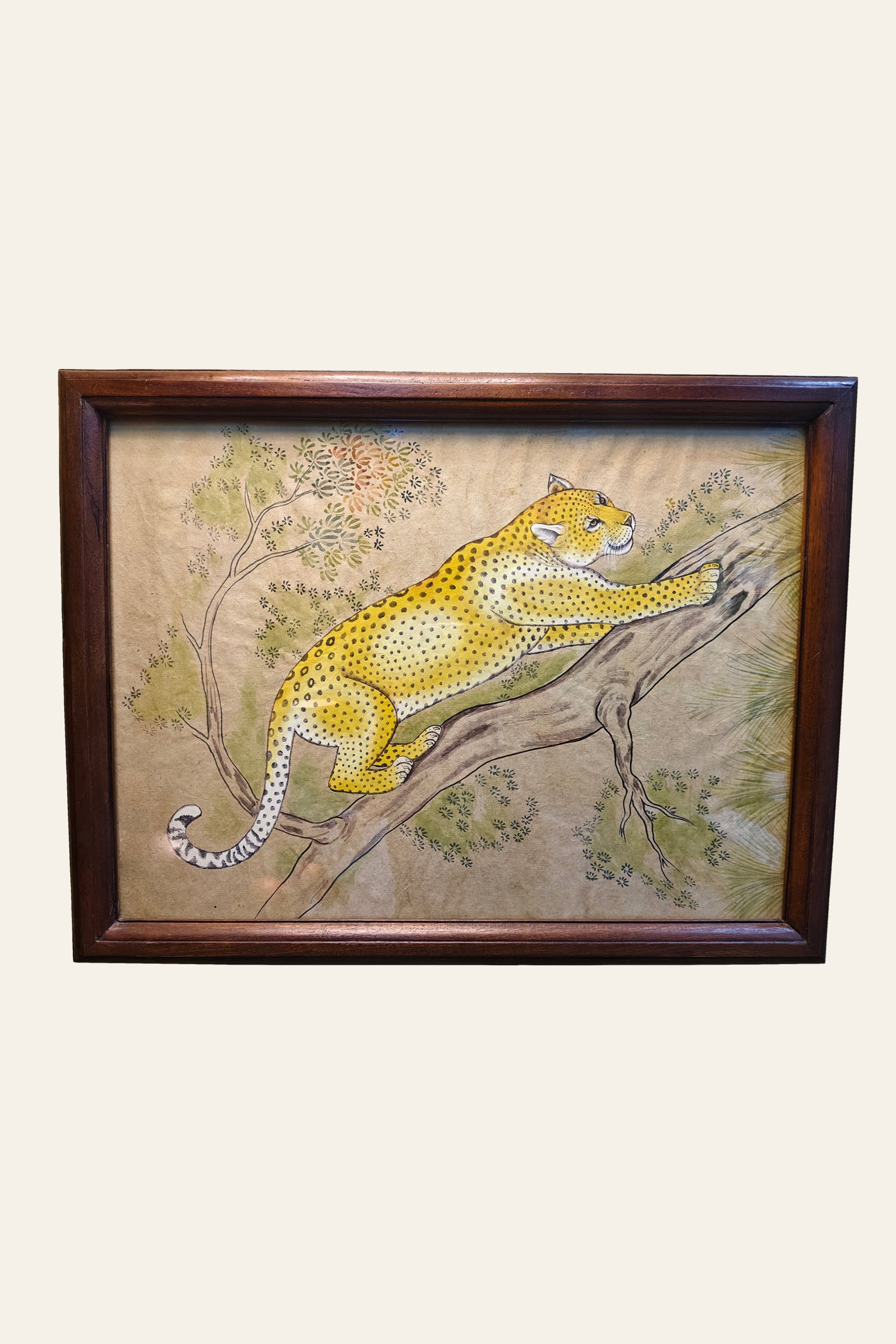 hand painted leopard wall artwork