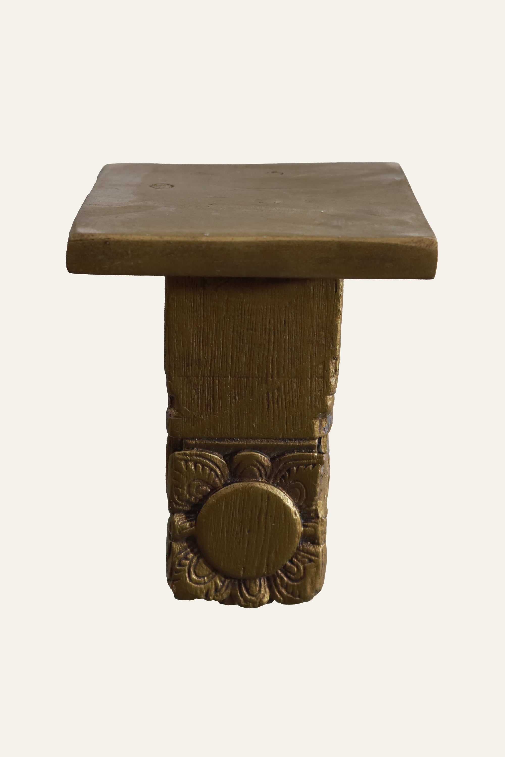 handcrafted carved wooden wall bracket