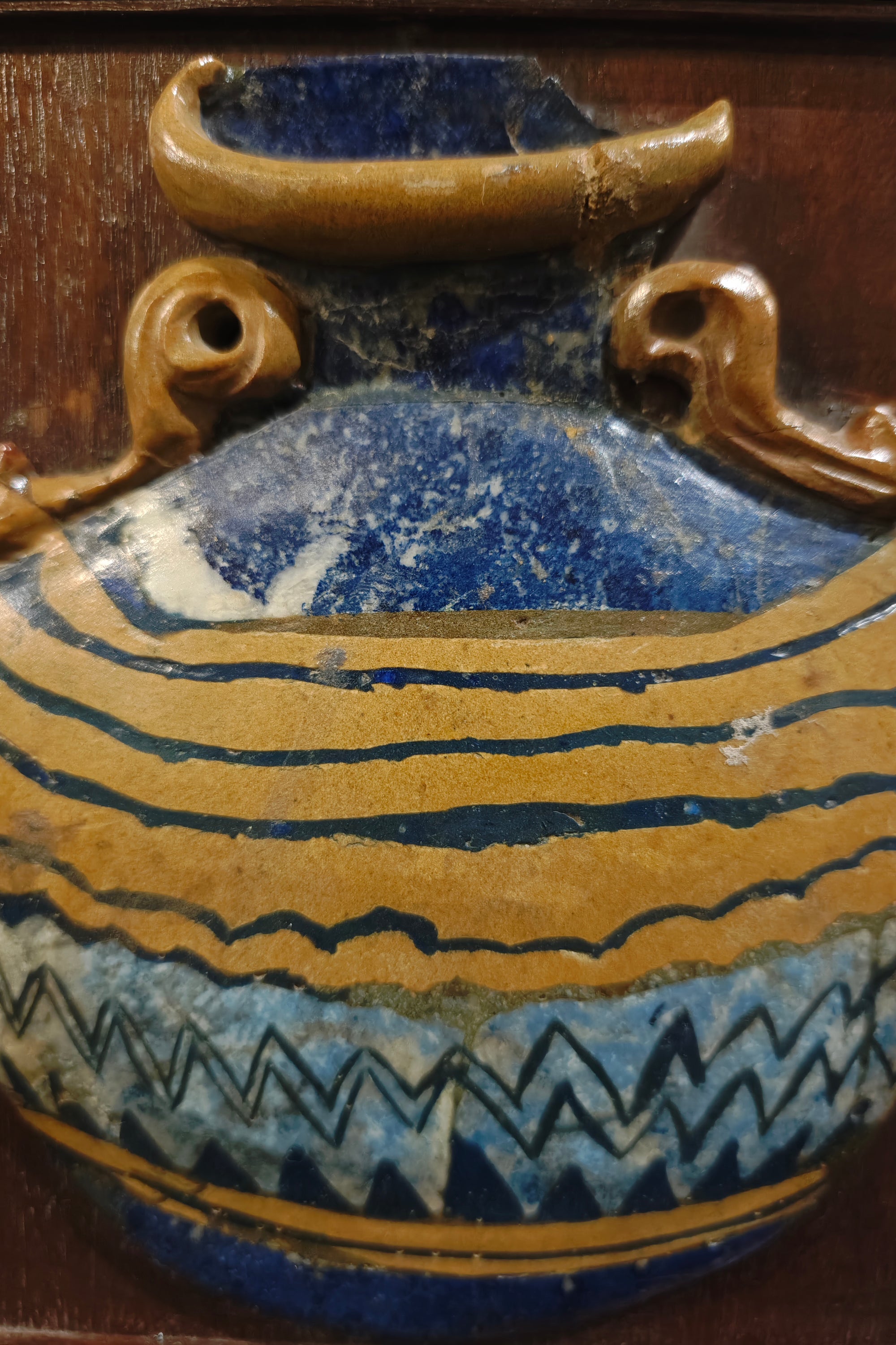 handcrafted stone inlay pot wall decor