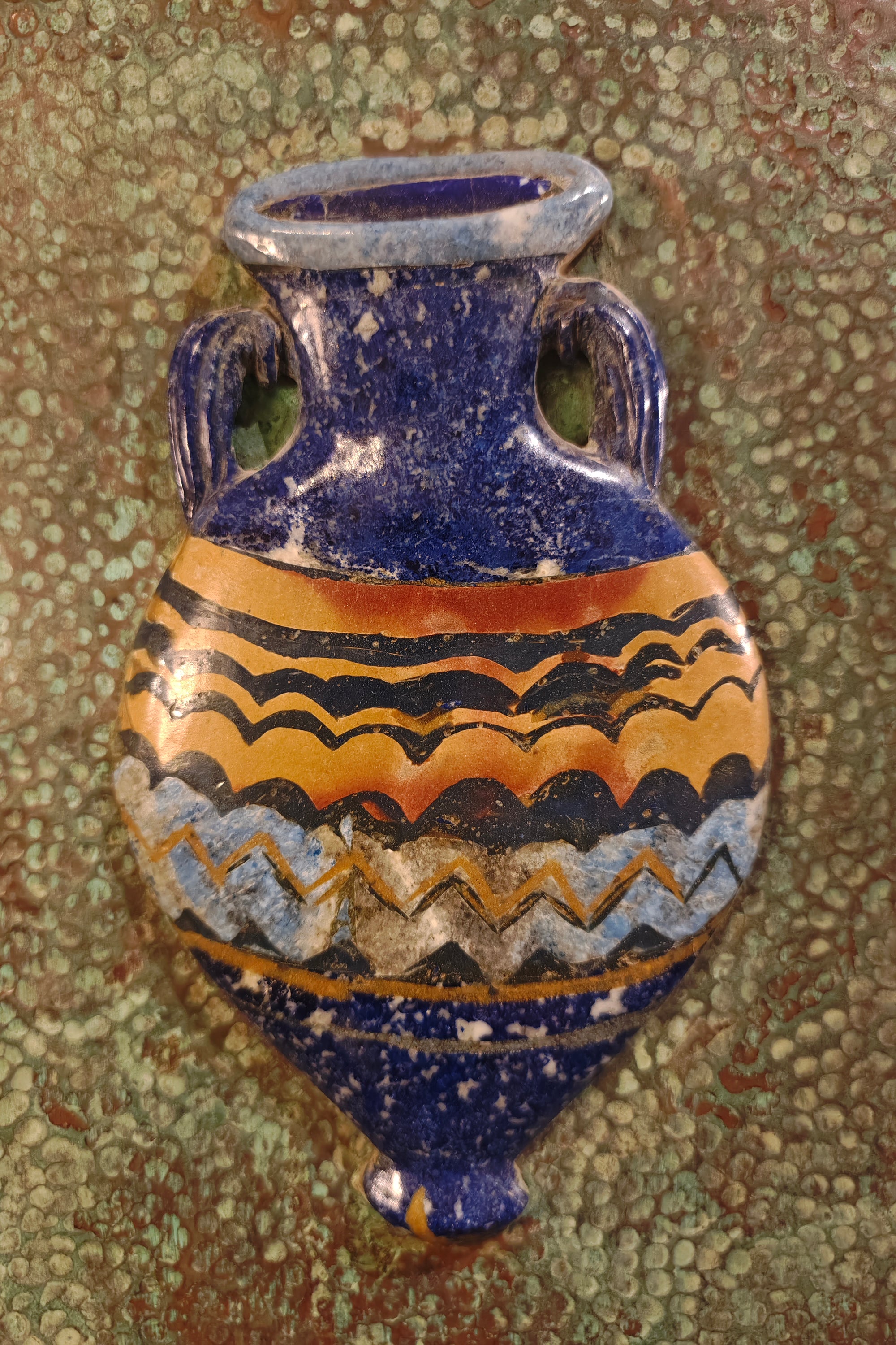 handcrafted stone inlay vase wall decor