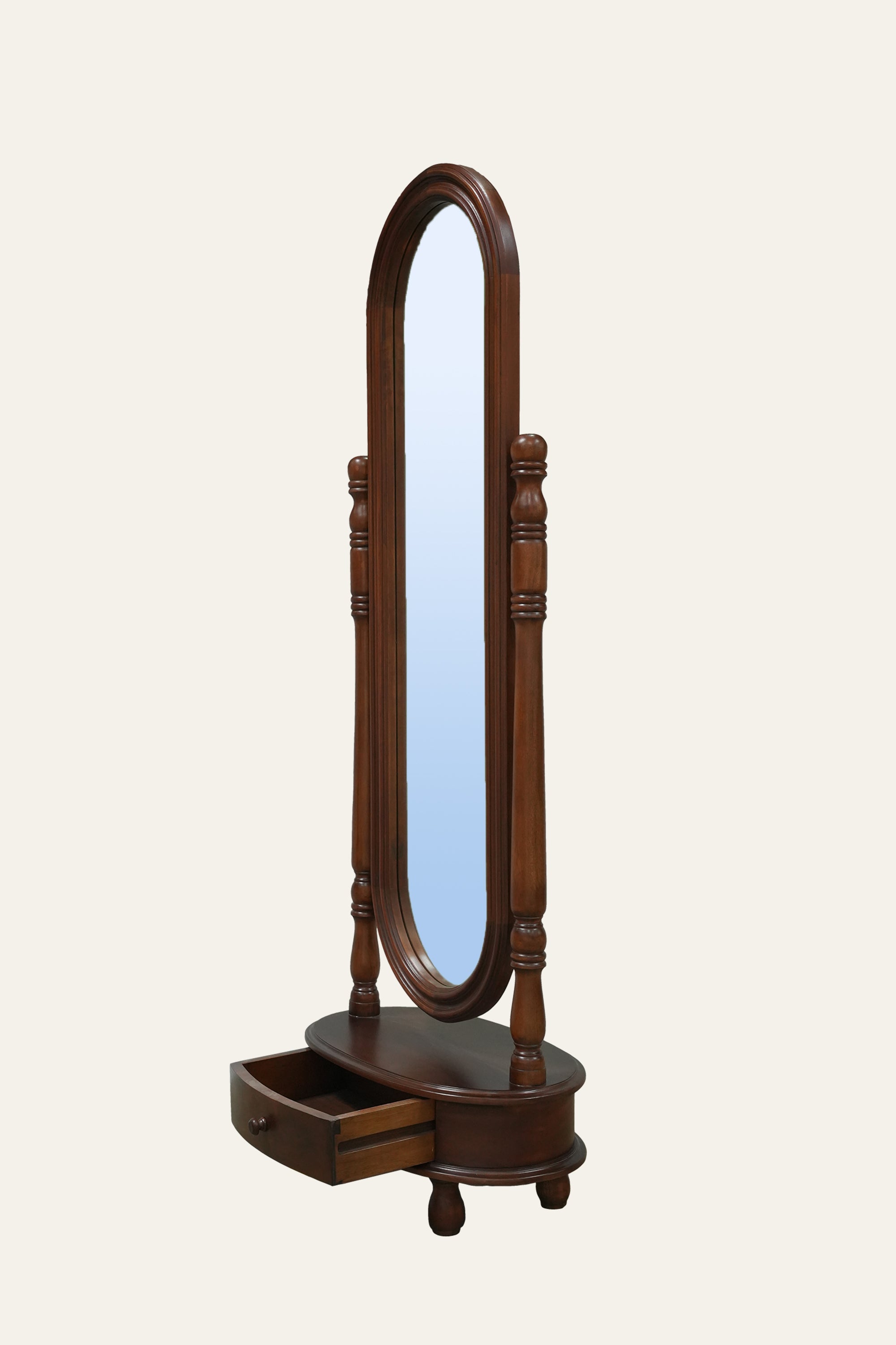 handcrafted teak dressing mirror