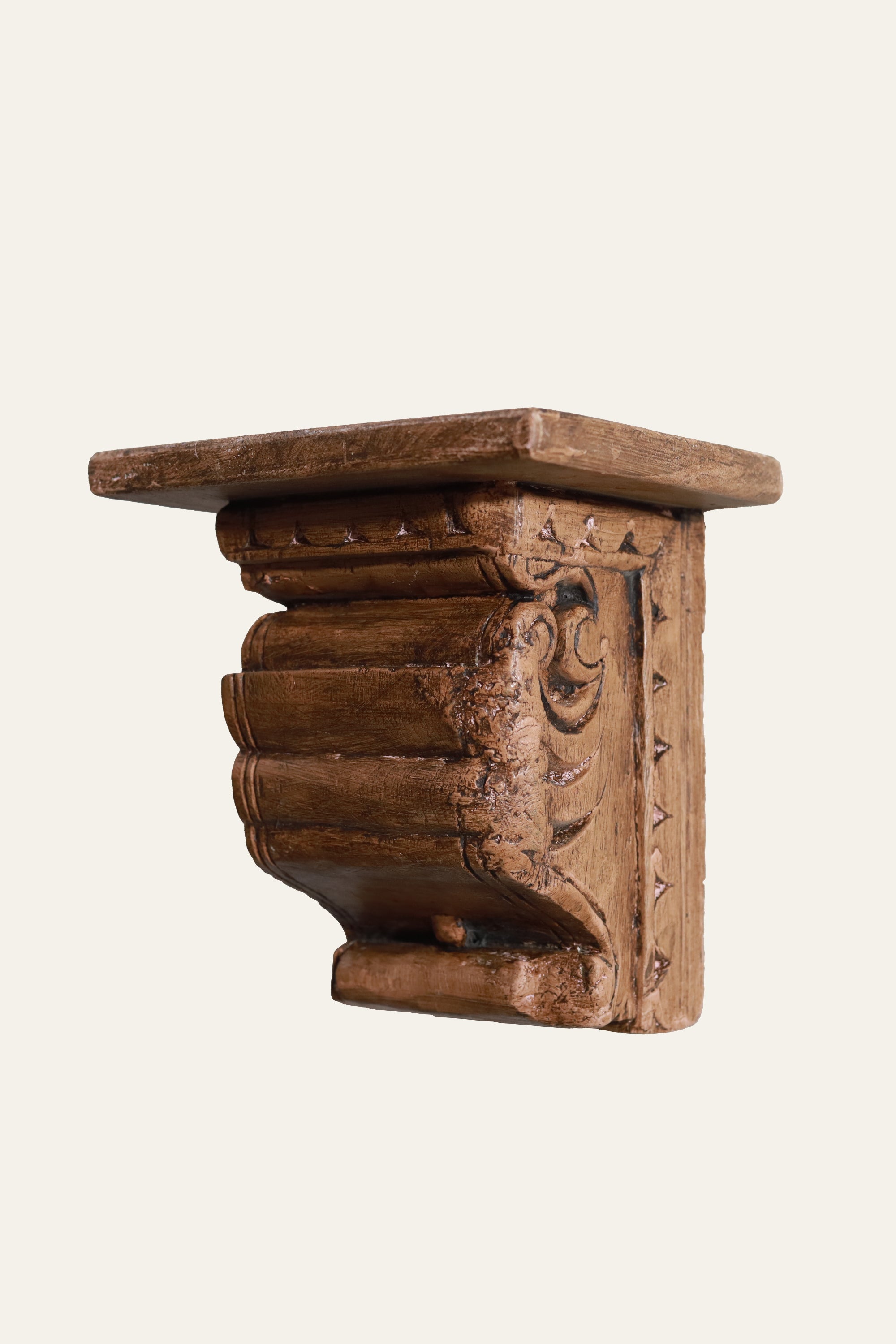 handcrafted wooden wall corbel
