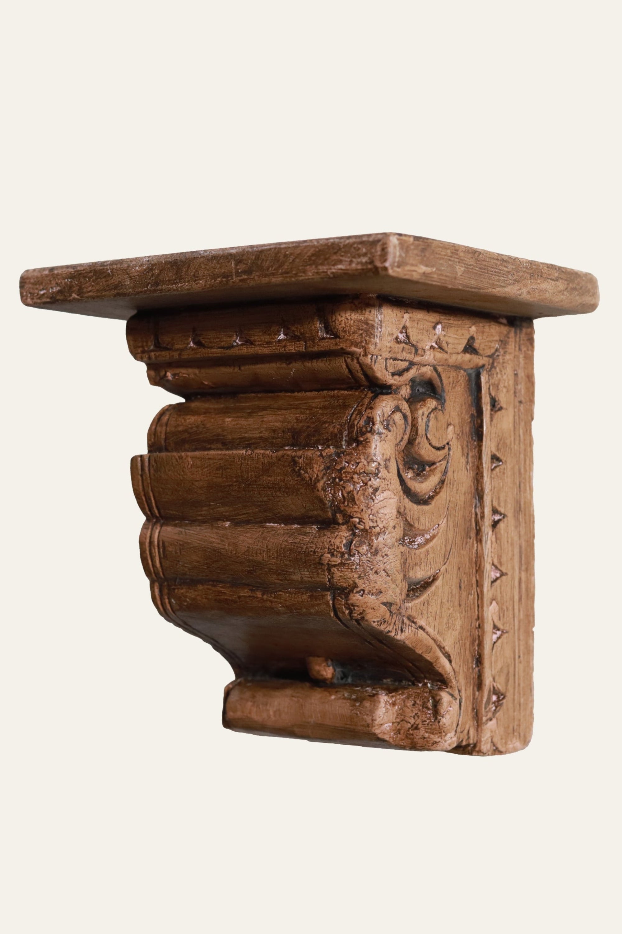 handcrafted wooden wall corbel