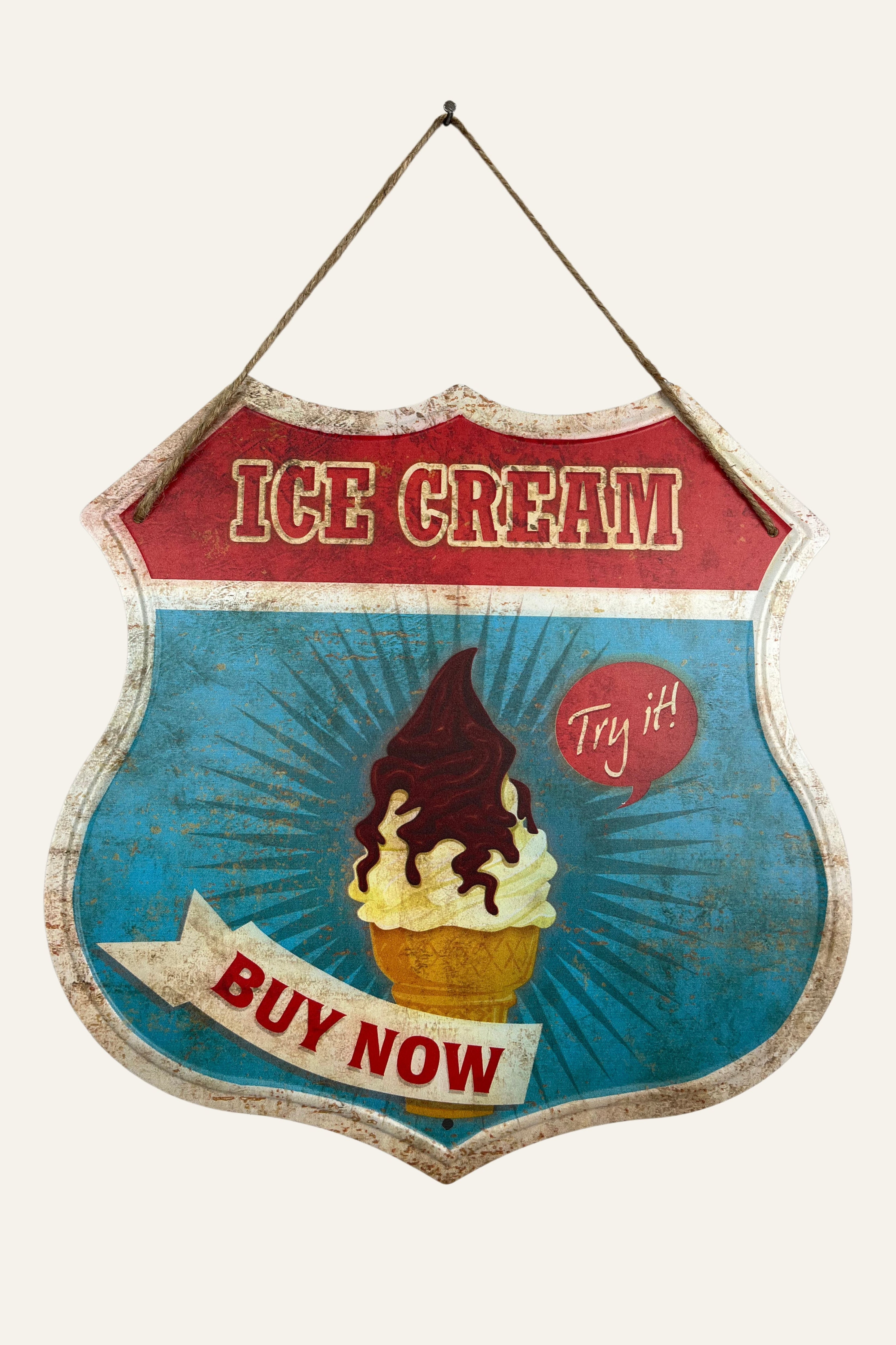 ice cream vintage metal wall decor sign board