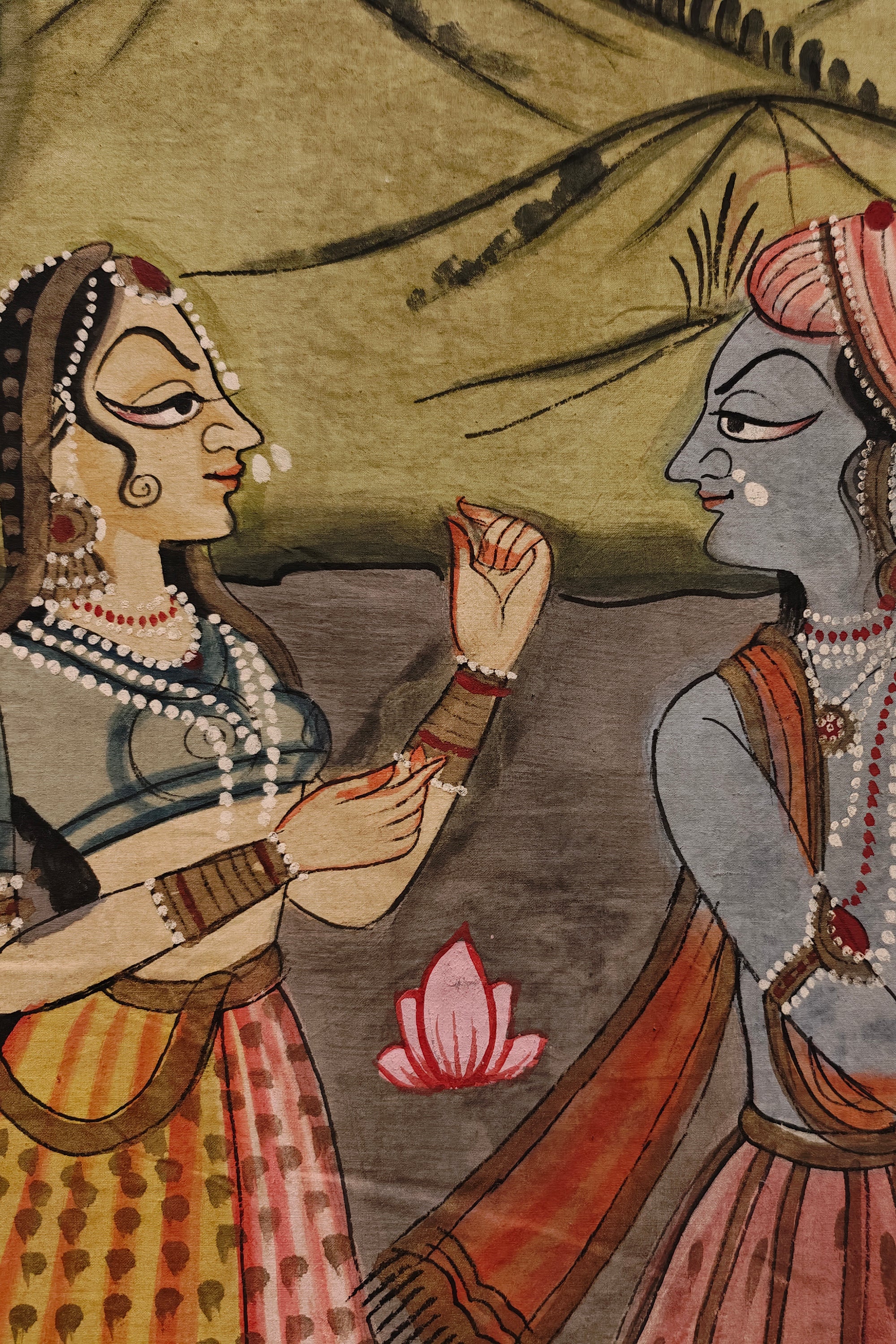 luxury devotional Krishna painting for home decor