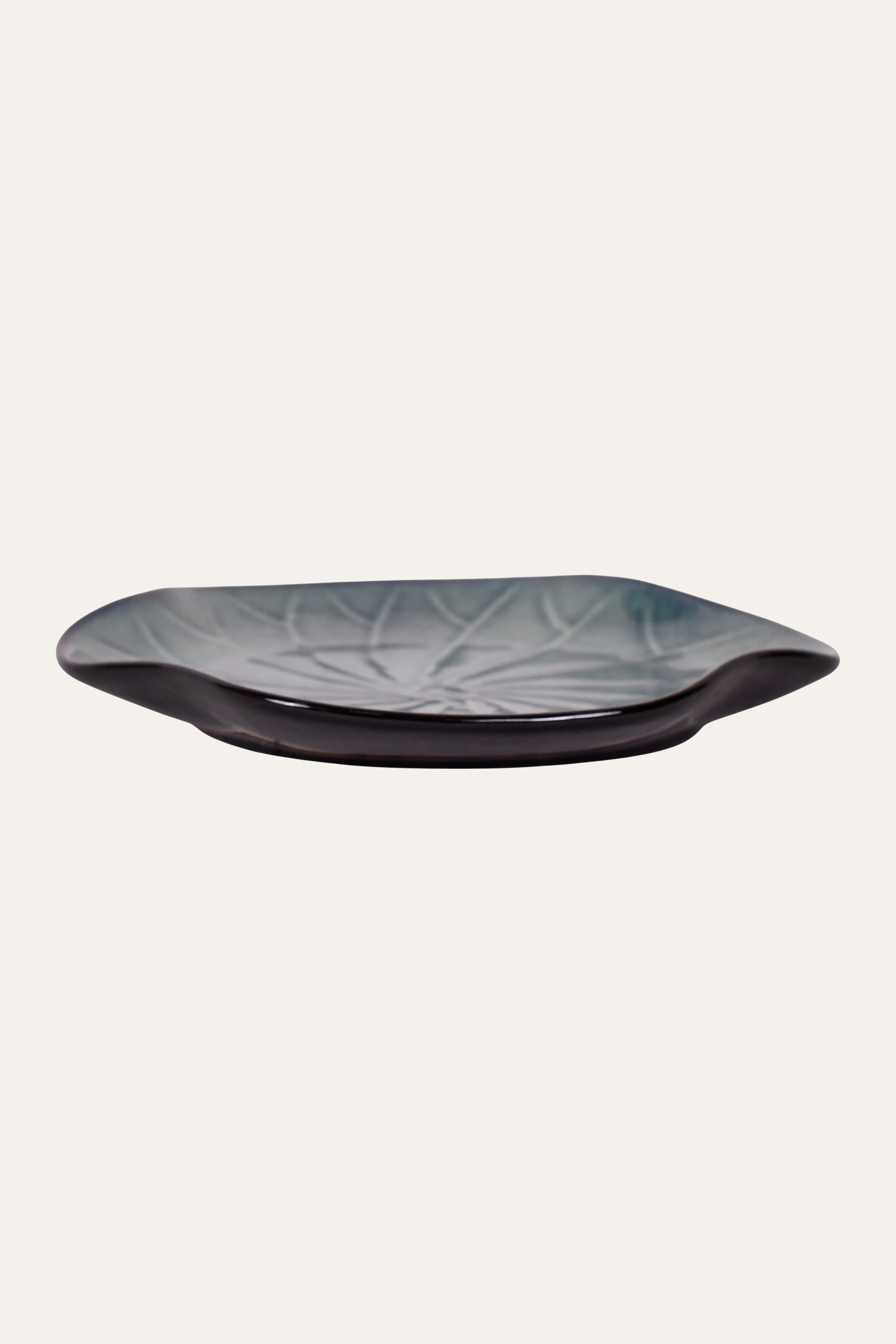 modern lotus ceramic snack plate