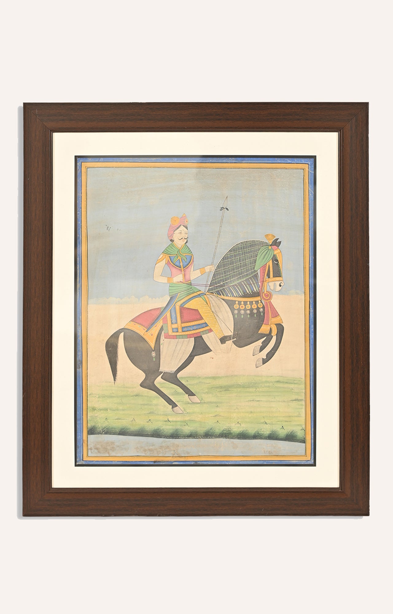 mounted warrior wall painting