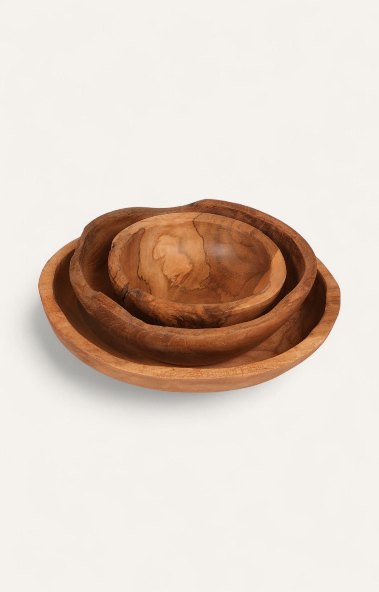 organic stackable wooden bowl