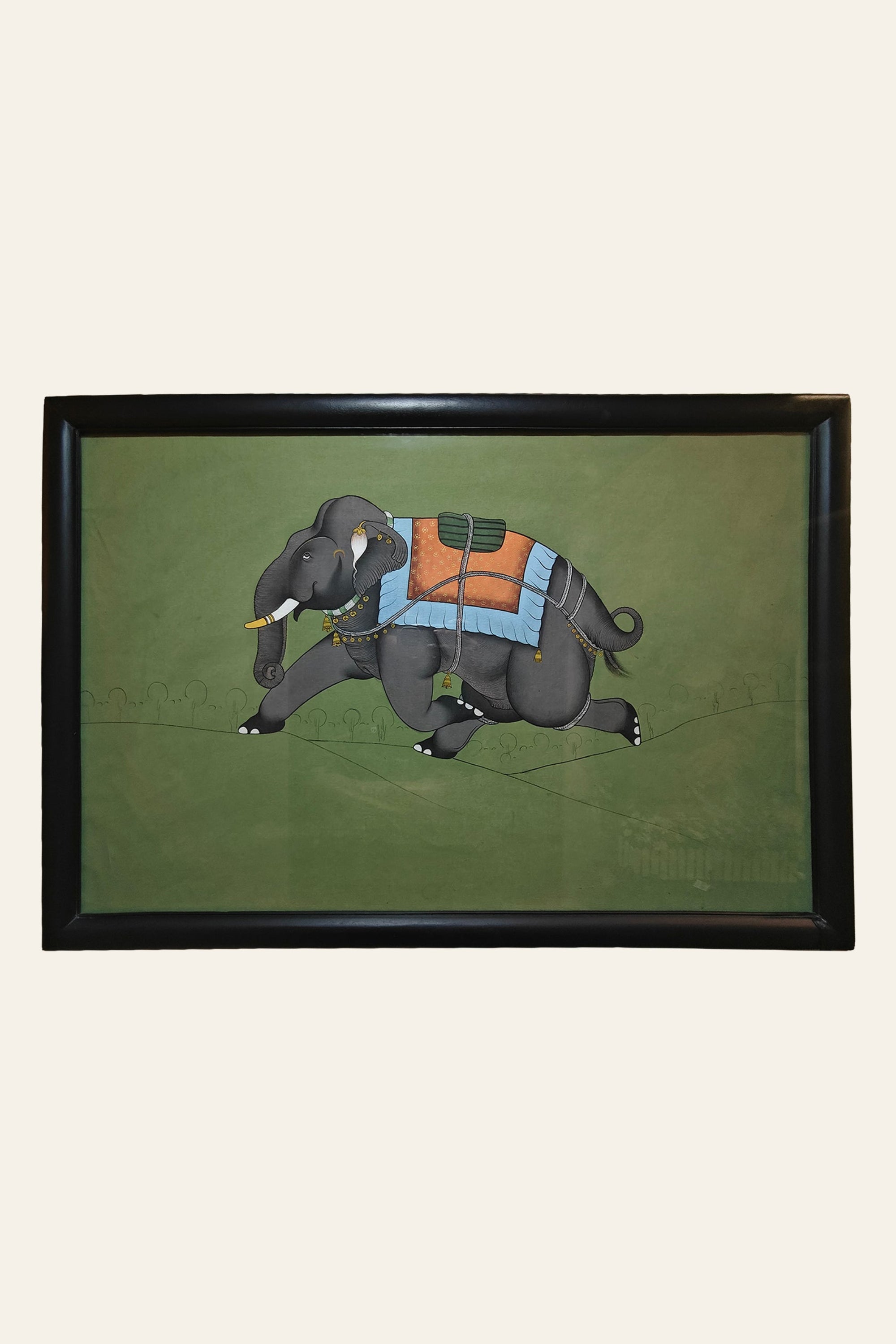 playful traditional elephant painting for wall decor