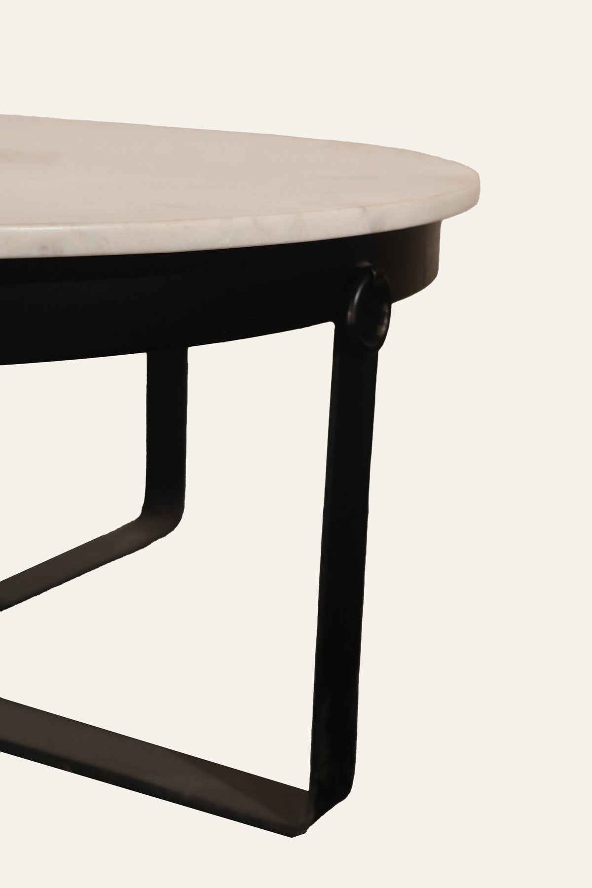 round marble coffee table with metal base