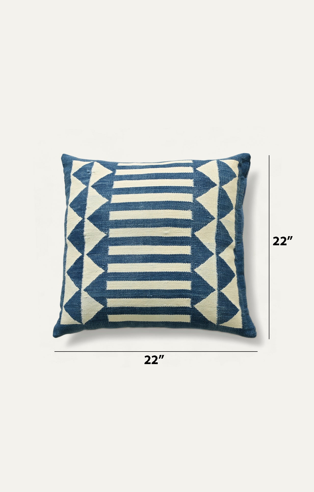Blue Striped Handwoven Cushion Cover