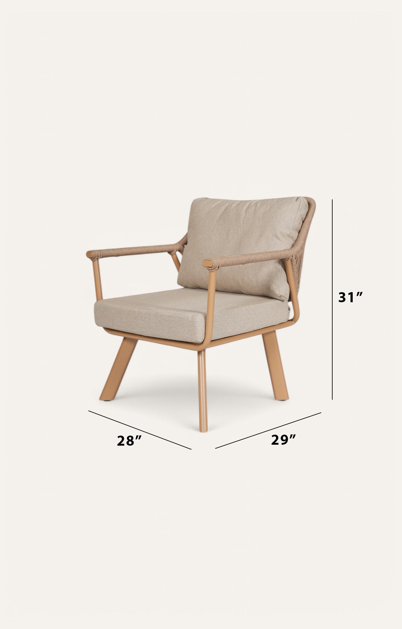 Savannah Brown Metal Outdoor Armchair