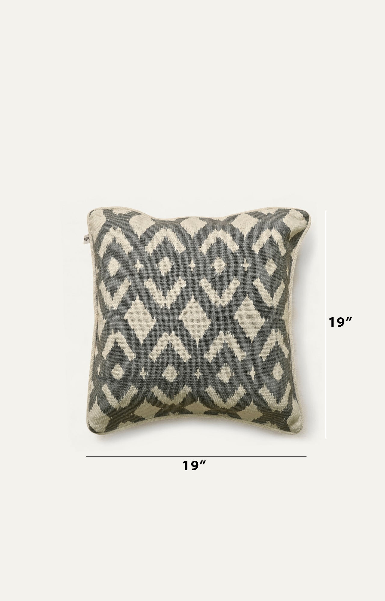 Classy Grey Handmade Printed Cushion Cover