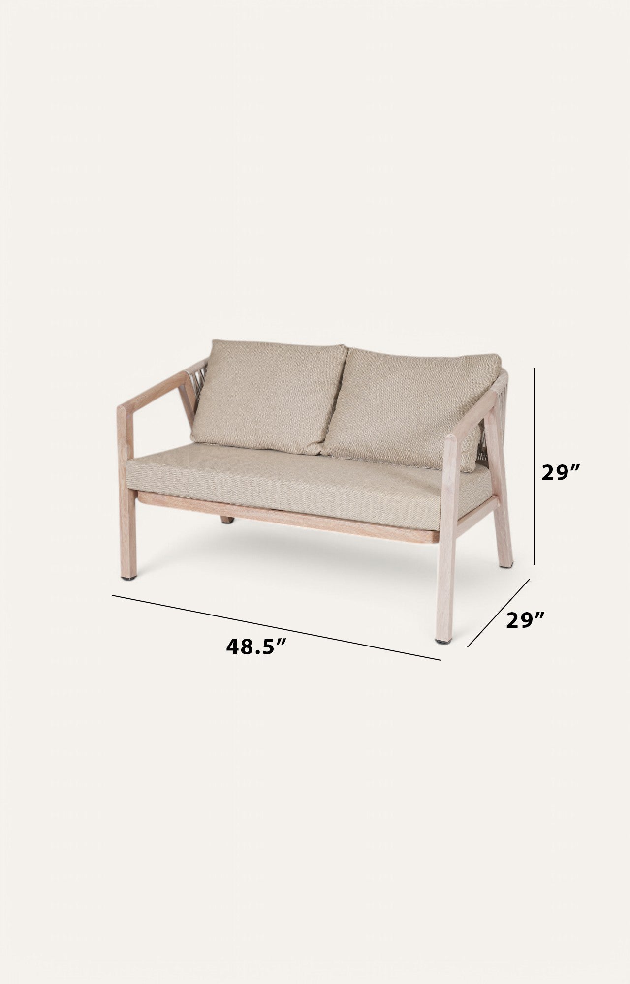 Bliss 2-Seater Outdoor Metal Armchair with Braided Nylon Ropes