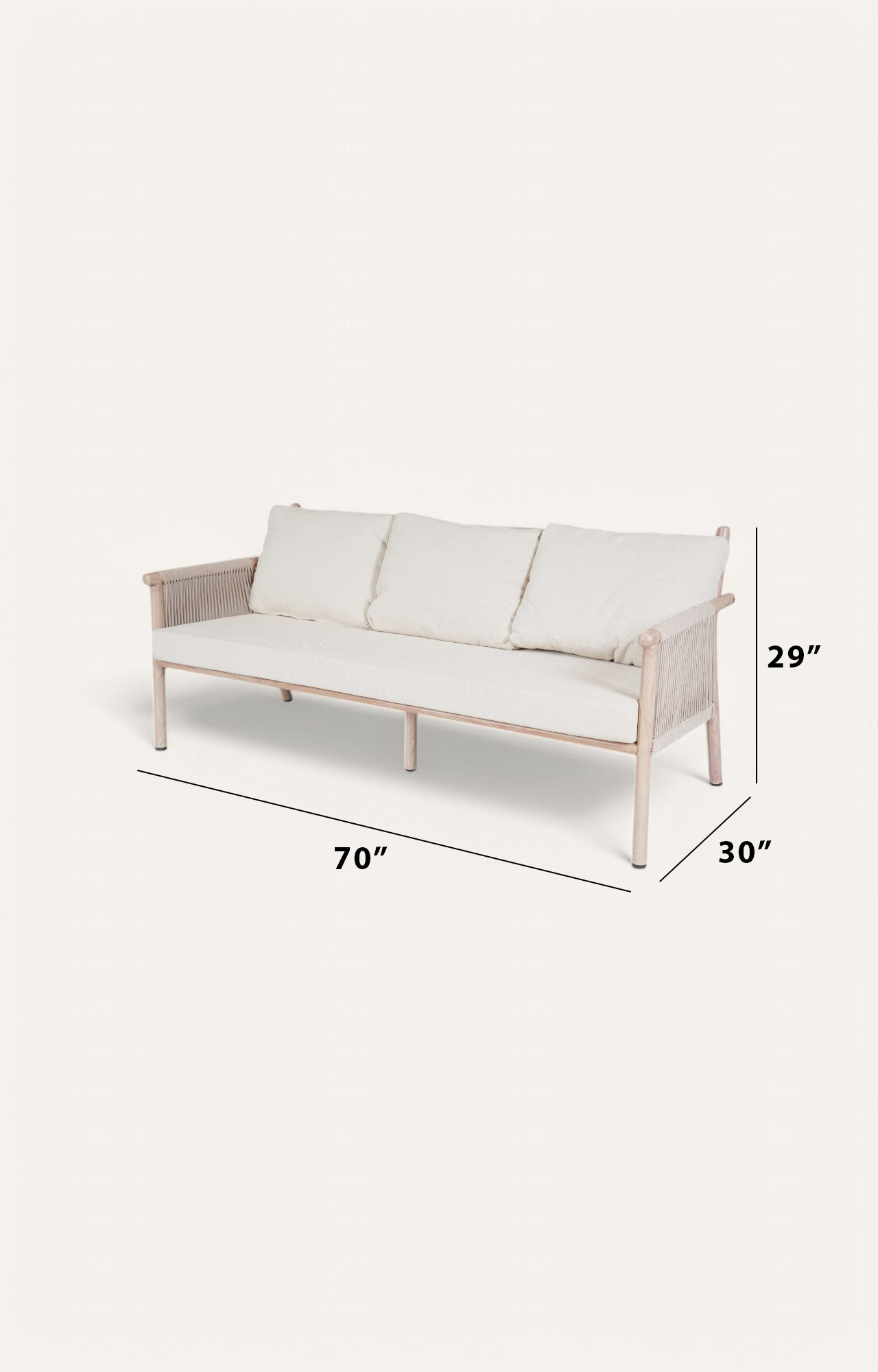 Tranquil Metal with Nylon Ropes 3 Seater Outdoor Sofa