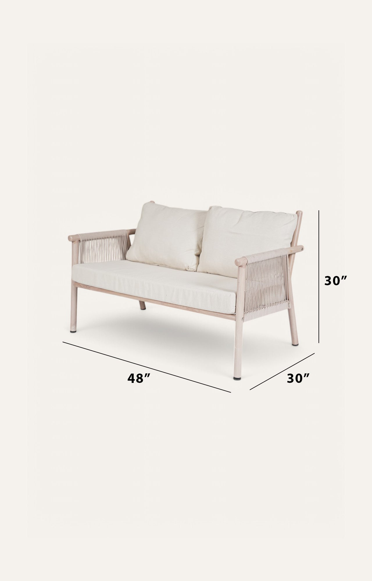 Tranquil Metal and Nylon Ropes 2 Seater Outdoor Sofa