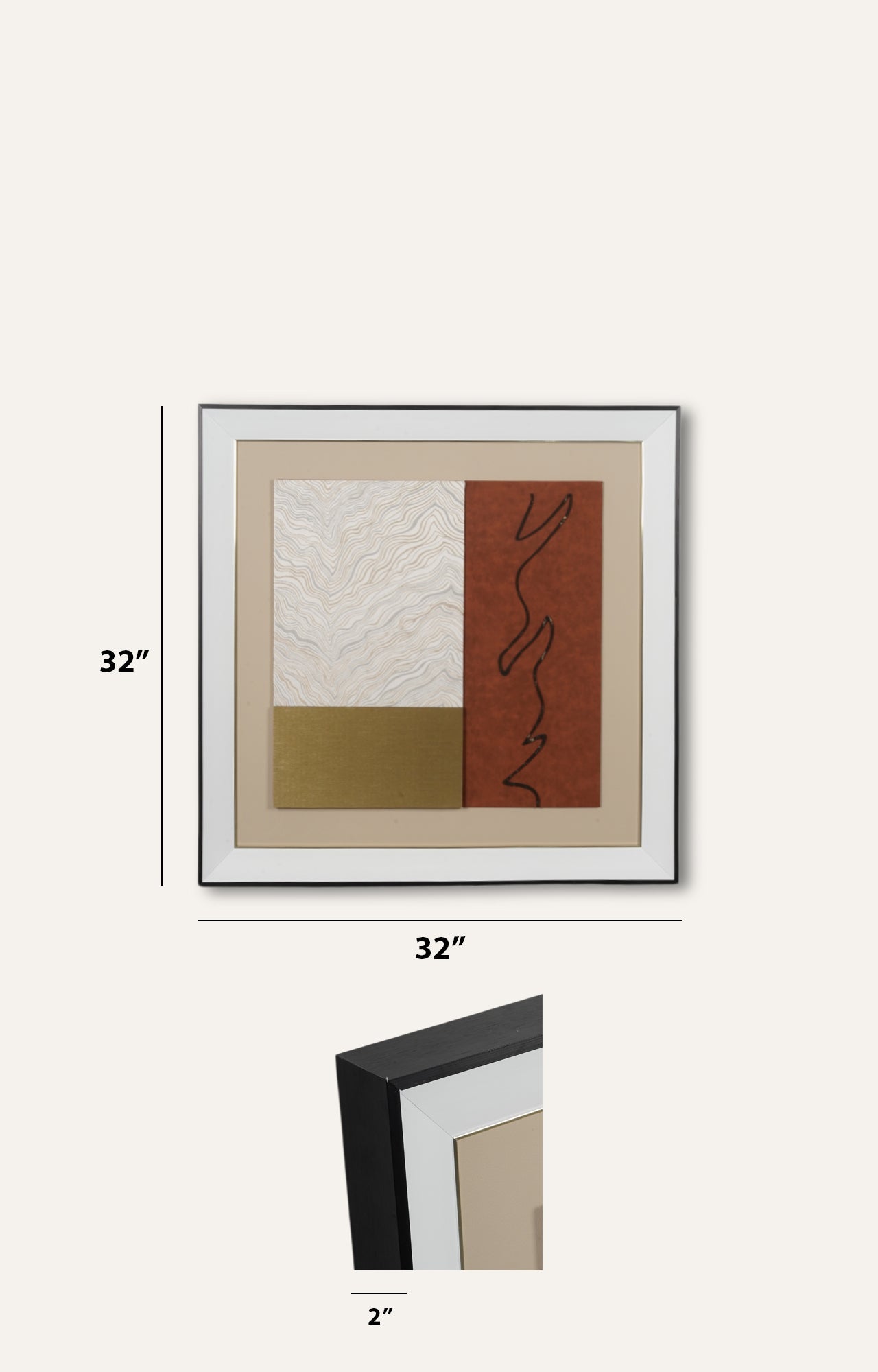 3D Relief Abstract Wall Art (Framed)