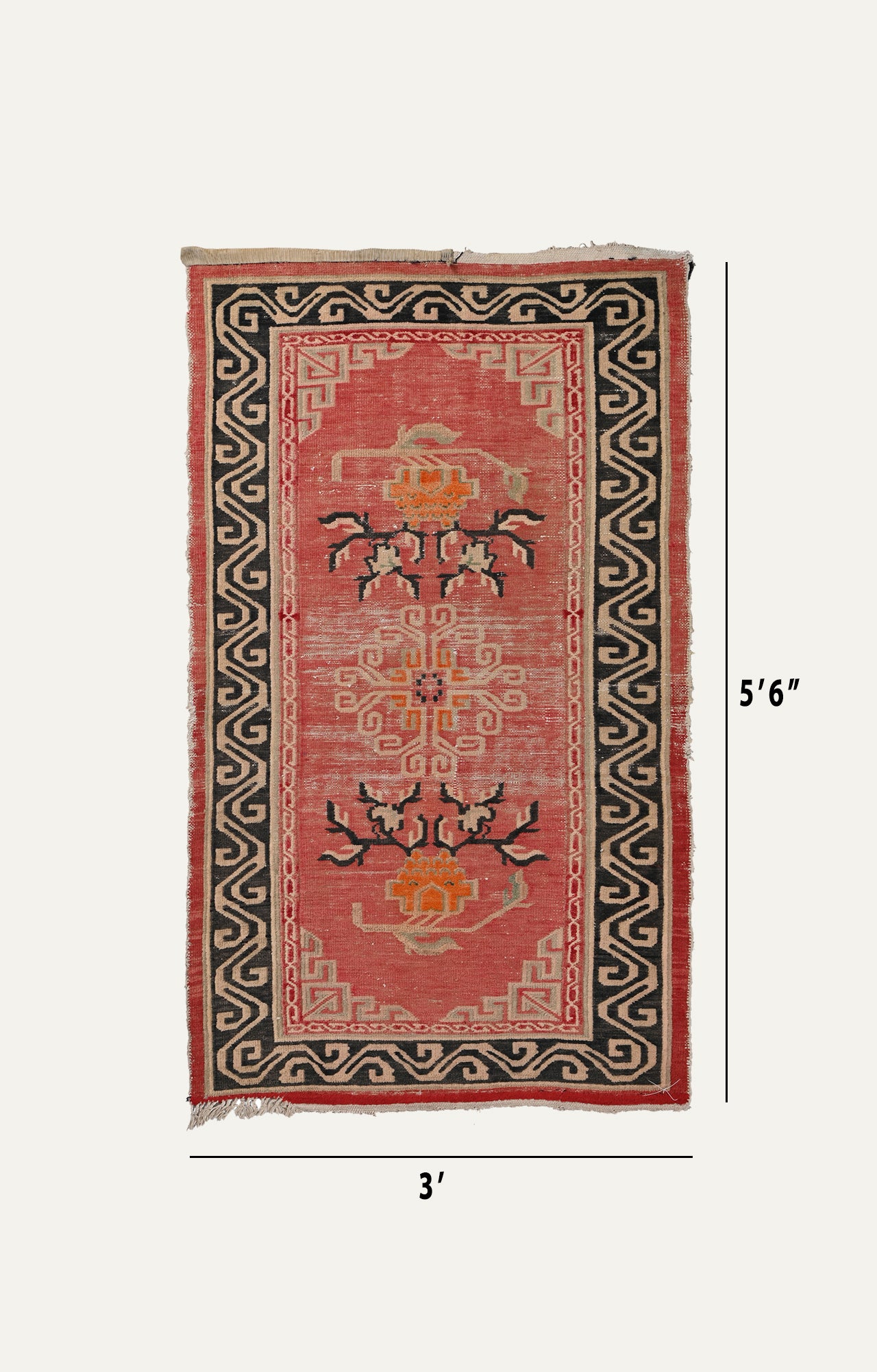3 x 5 Ft Oriental pattern Tibetan carpet