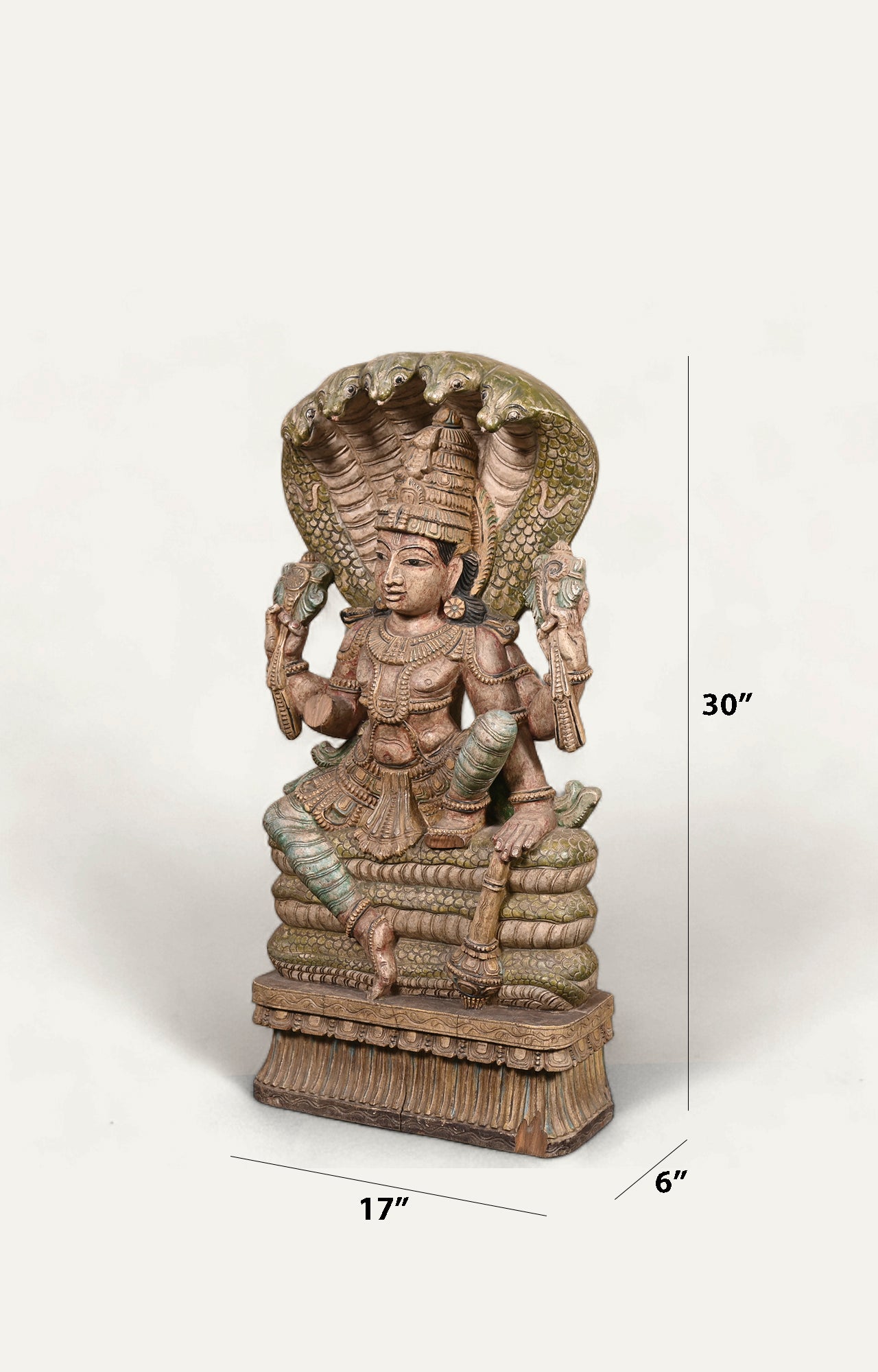 Blessed by Vishnu Wooden Figurine