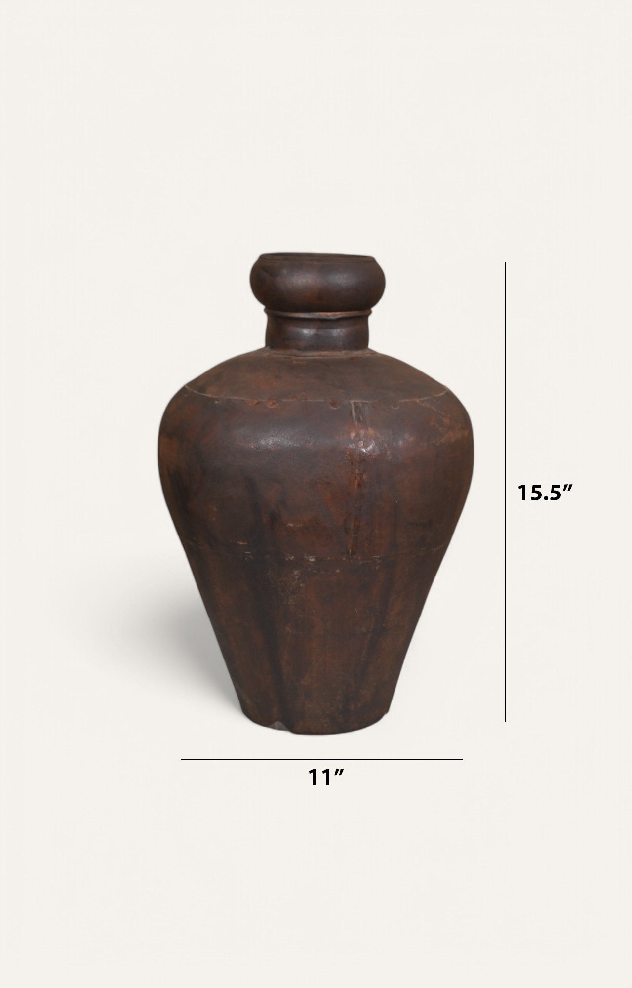 Mid-Century Iron Finish Metal Vase