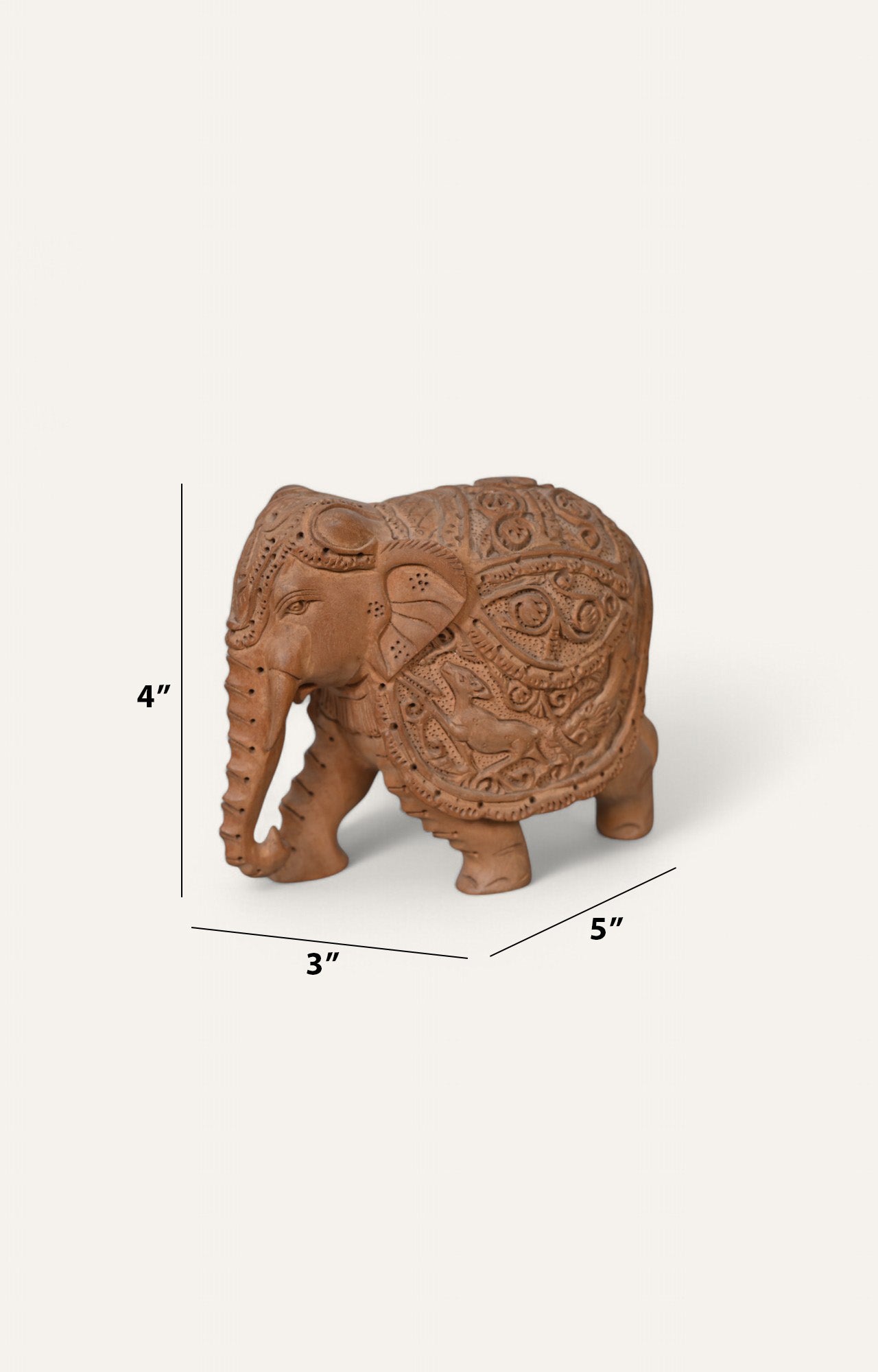 Handcrafted Wooden Elephant Figurine