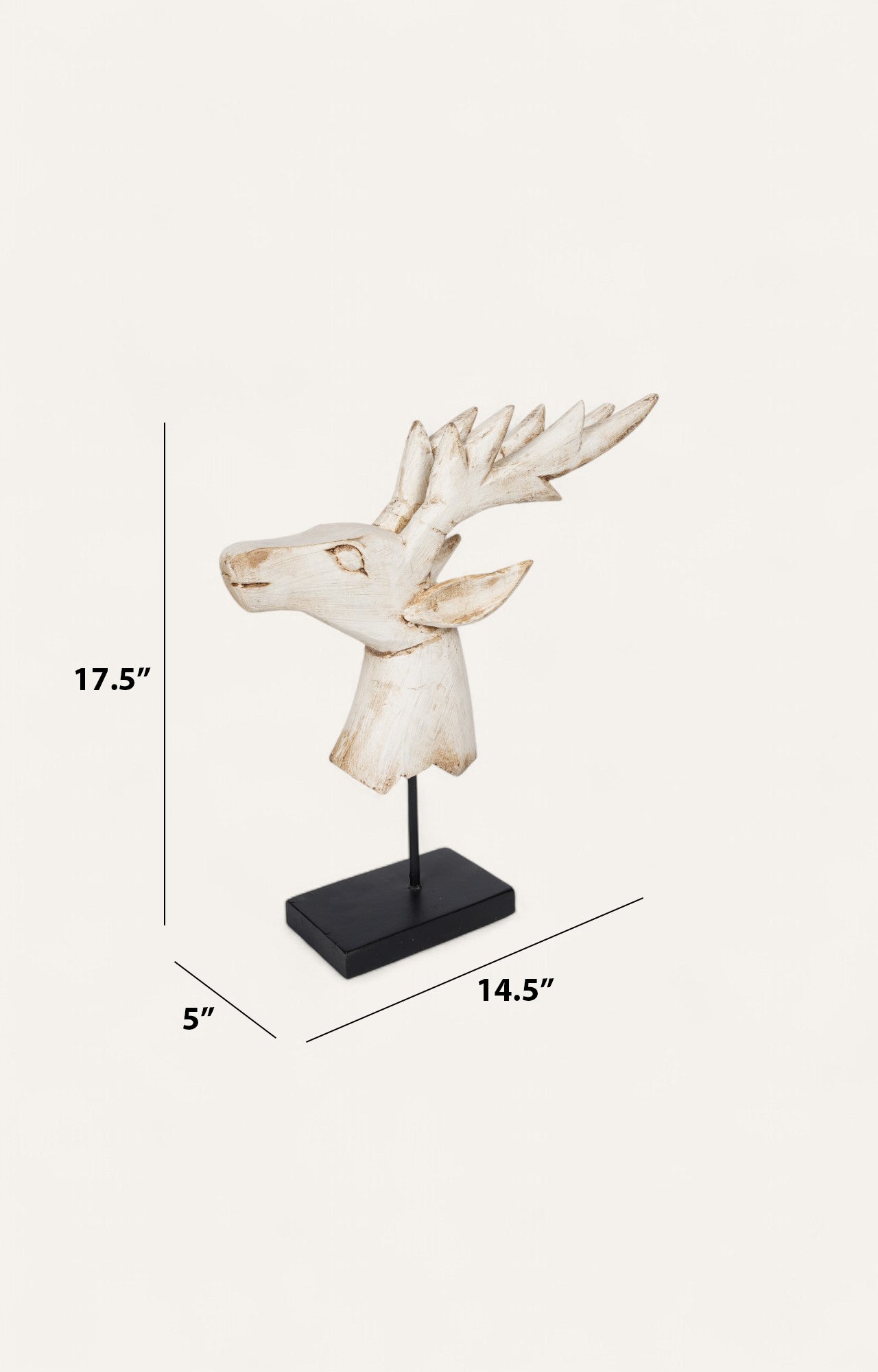 White Deer Bust on Iron Stand