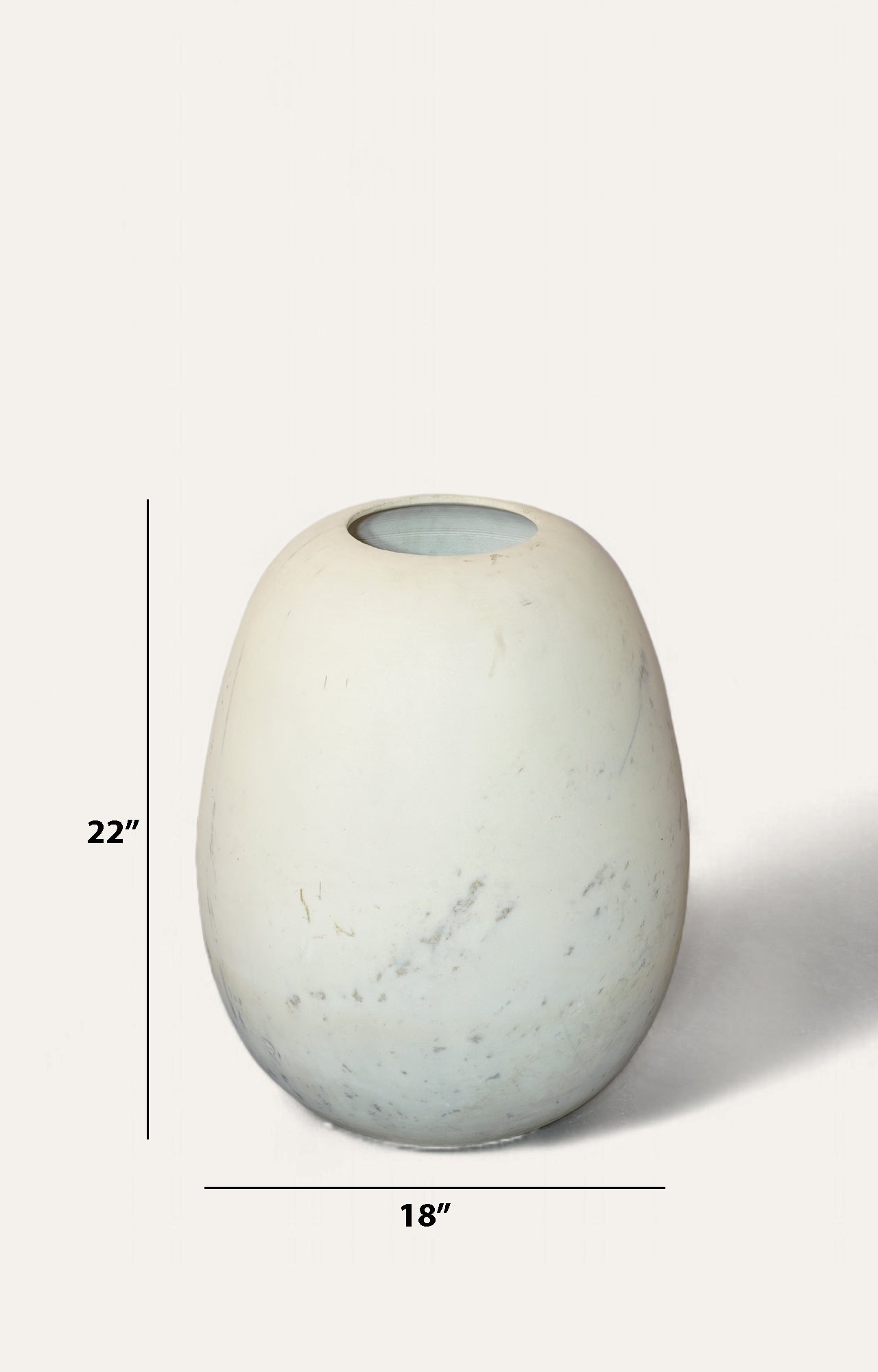 Ovel Shape Marble Planter_size