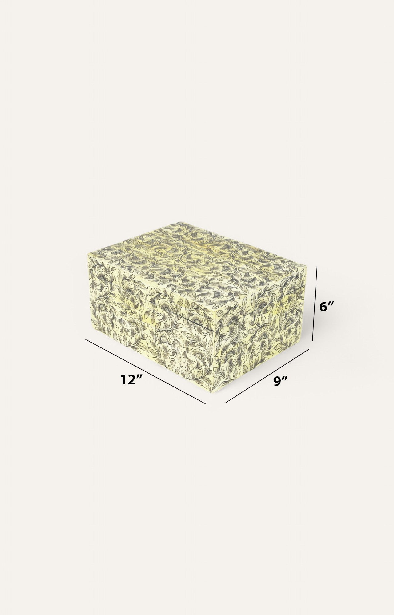 Soft Yellow Floral Painted Inlay Box