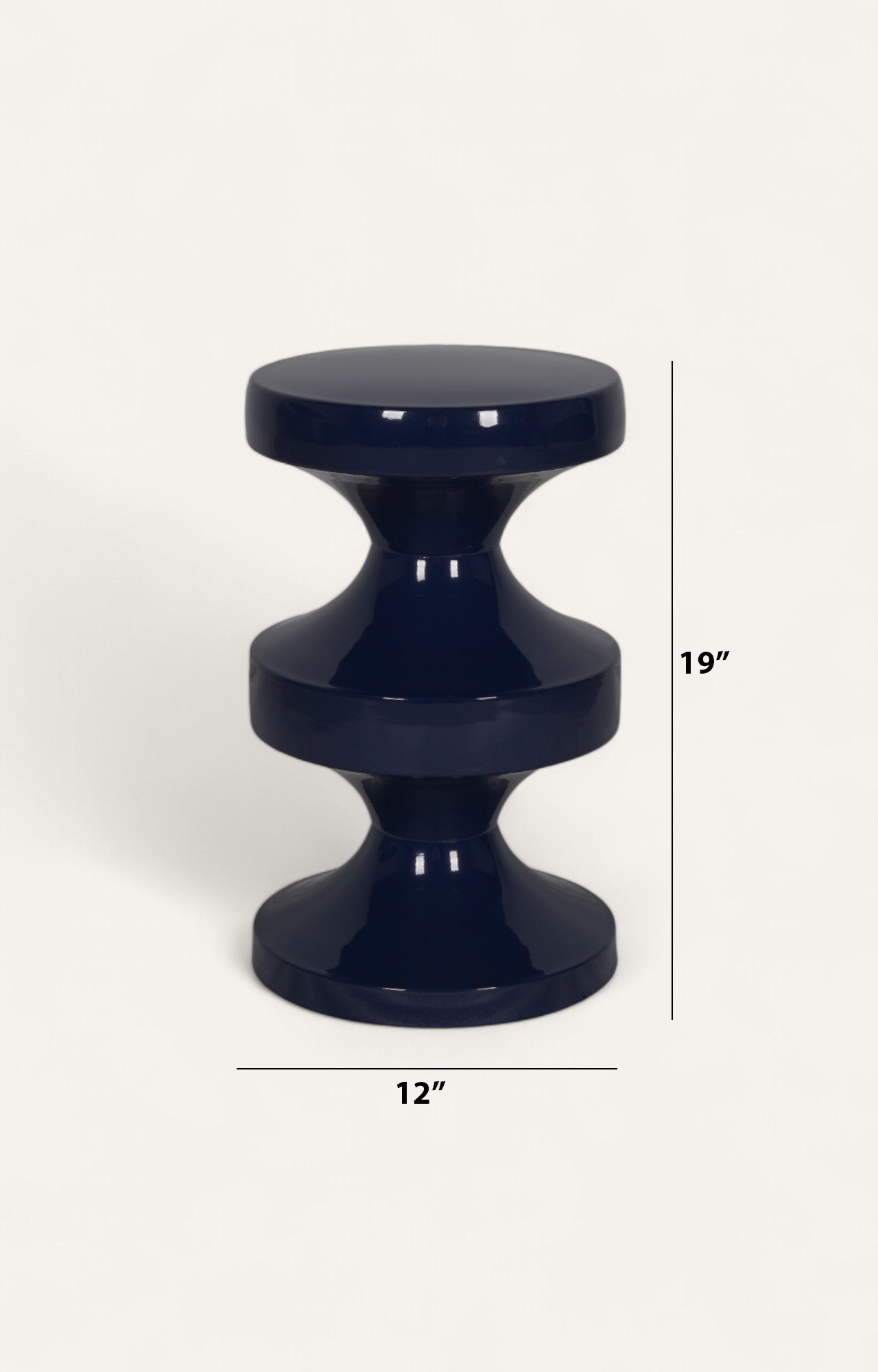 Three-Tiered Teal Hourglass Metal Table