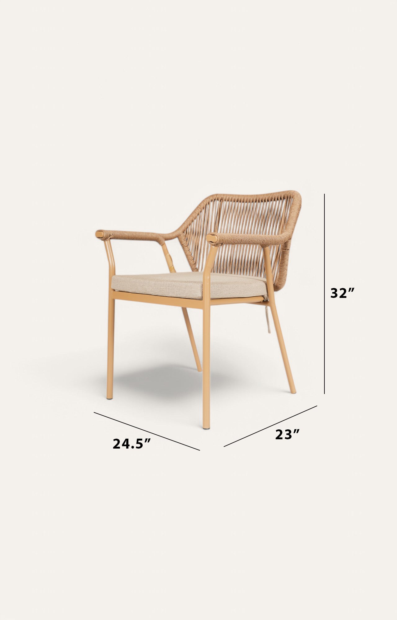 Breeze Metal with Nylon Ropes Backrest Outdoor Armchair
