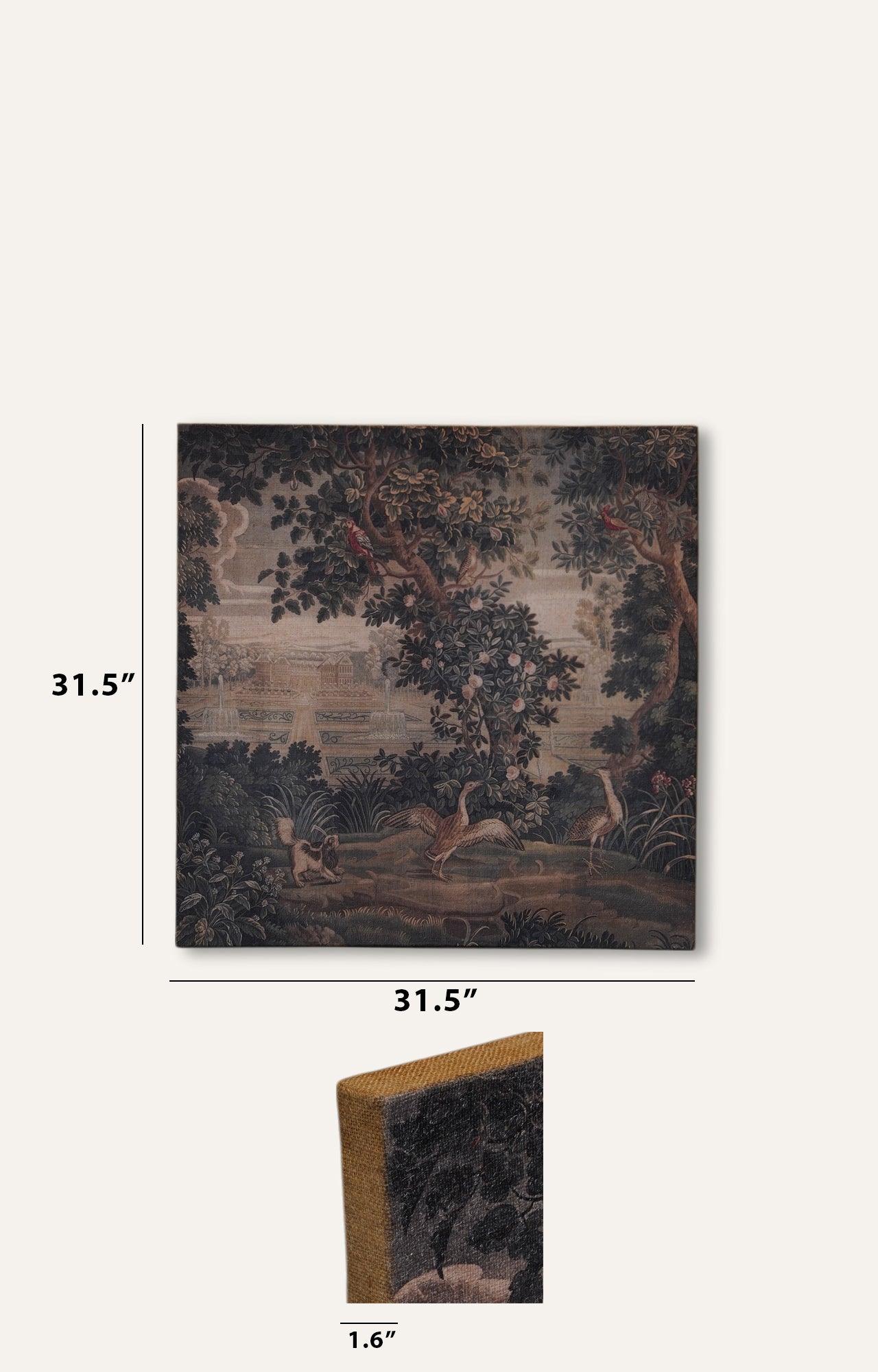 Traditional Forest Texture Print on Hessian Wall Painting
