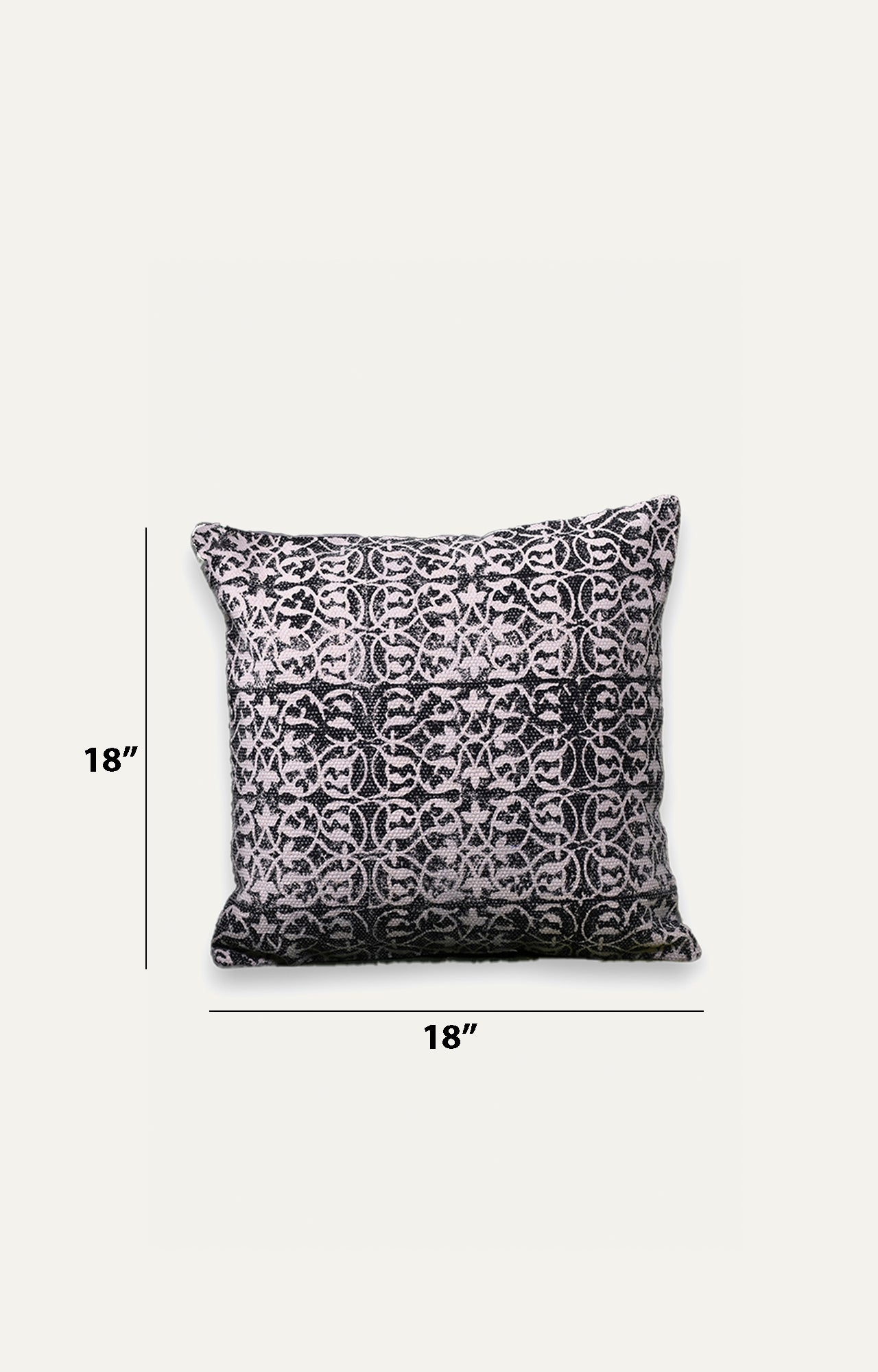 Distorted Black Cotton Cushion Cover