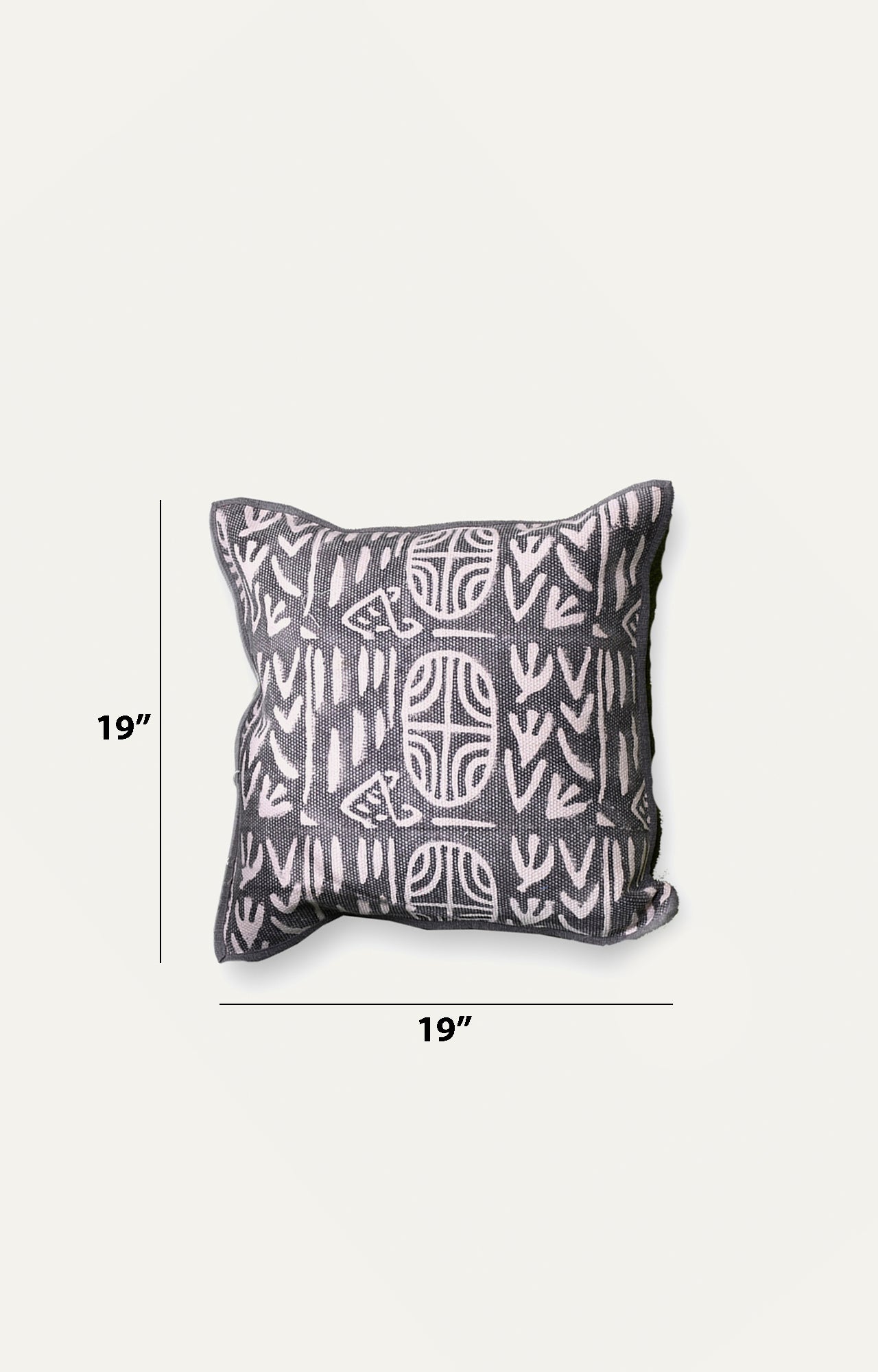 Black Abstract Printed Cotton Cushion Cover