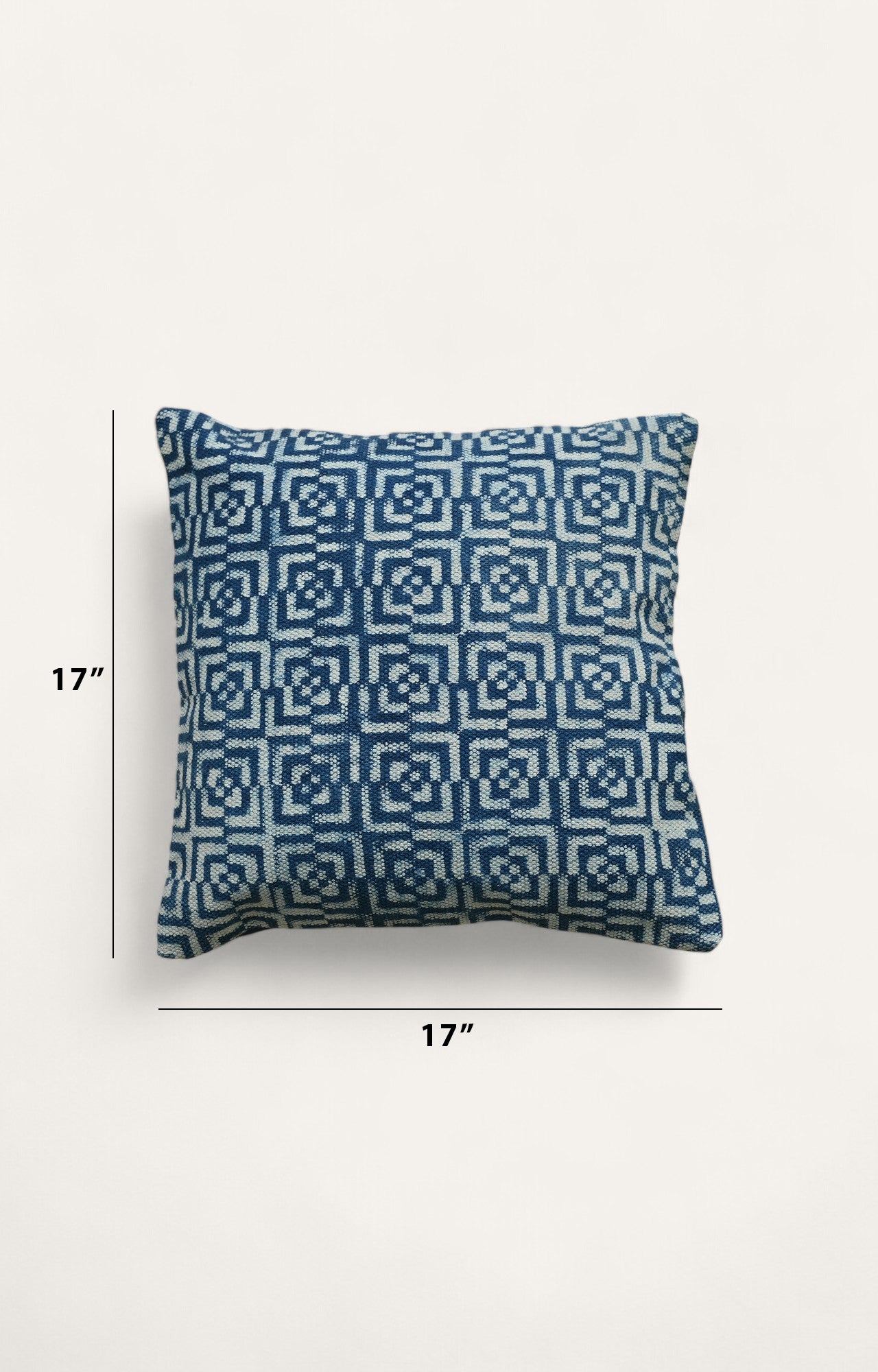 Athena Indigo Blue Print Cotton Linen Cushion
