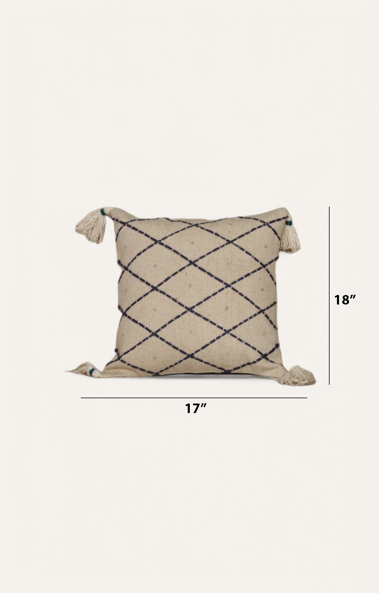 Handwoven Lattice Cushion with Tassels
