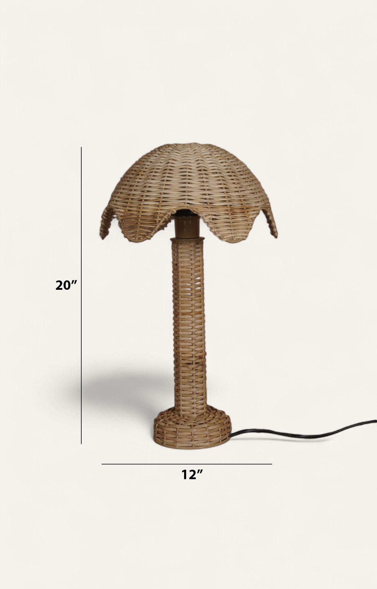Scalloped Natural Cane Table Lamp