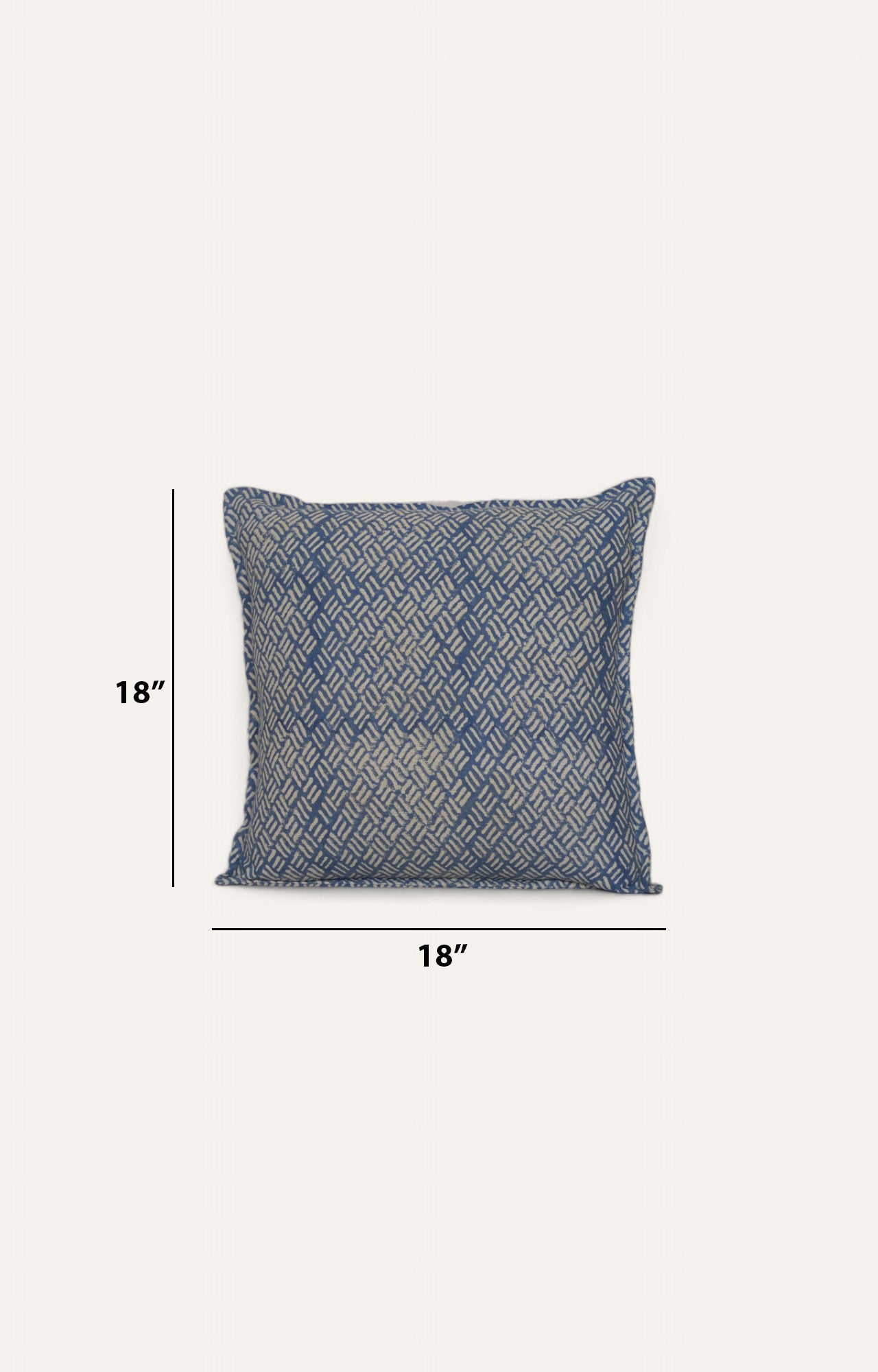 Indigo Mesh Print Cotton Cushion Cover