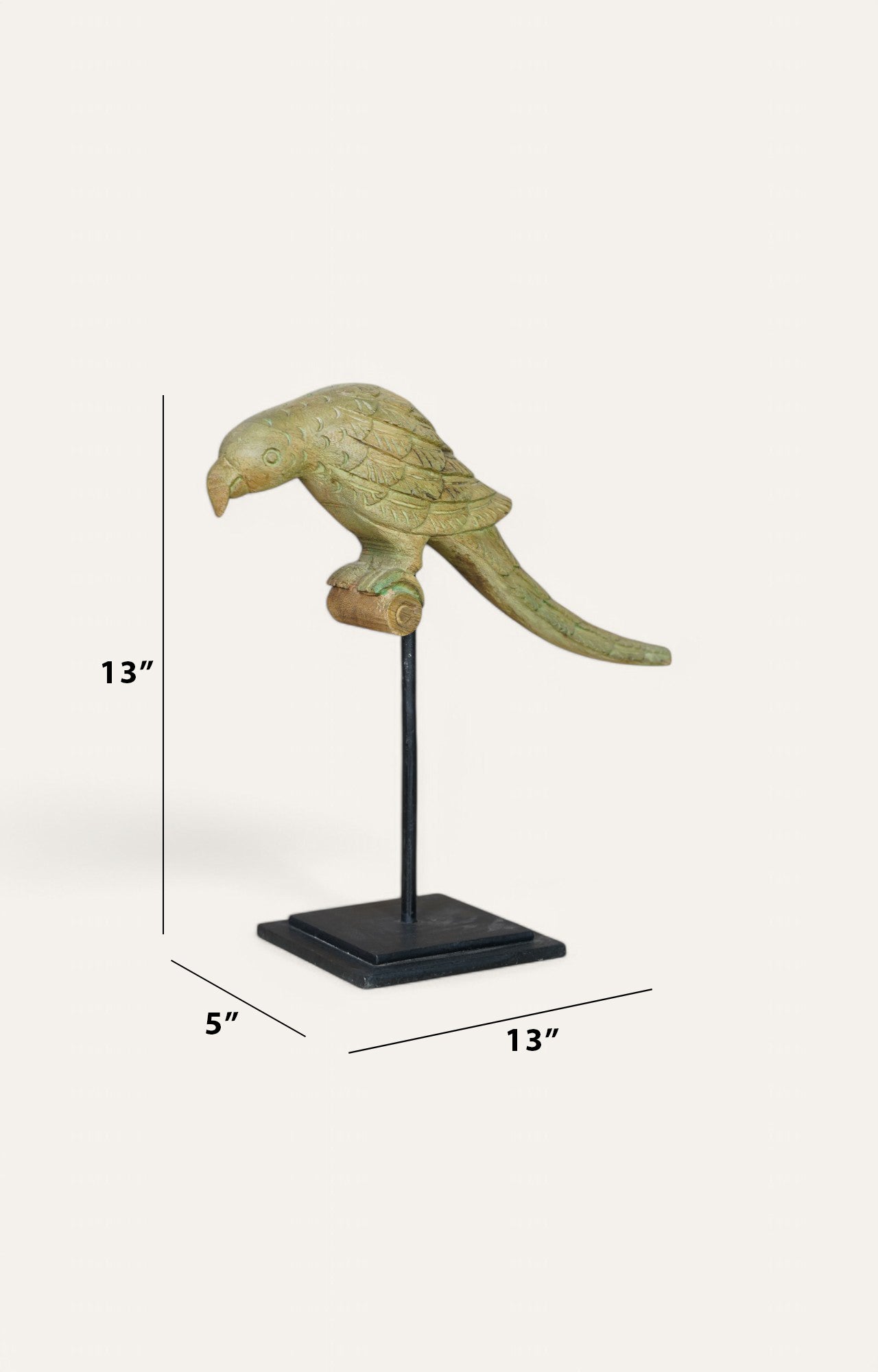 Vintage-Style Parrot Sculpture on Iron Stand