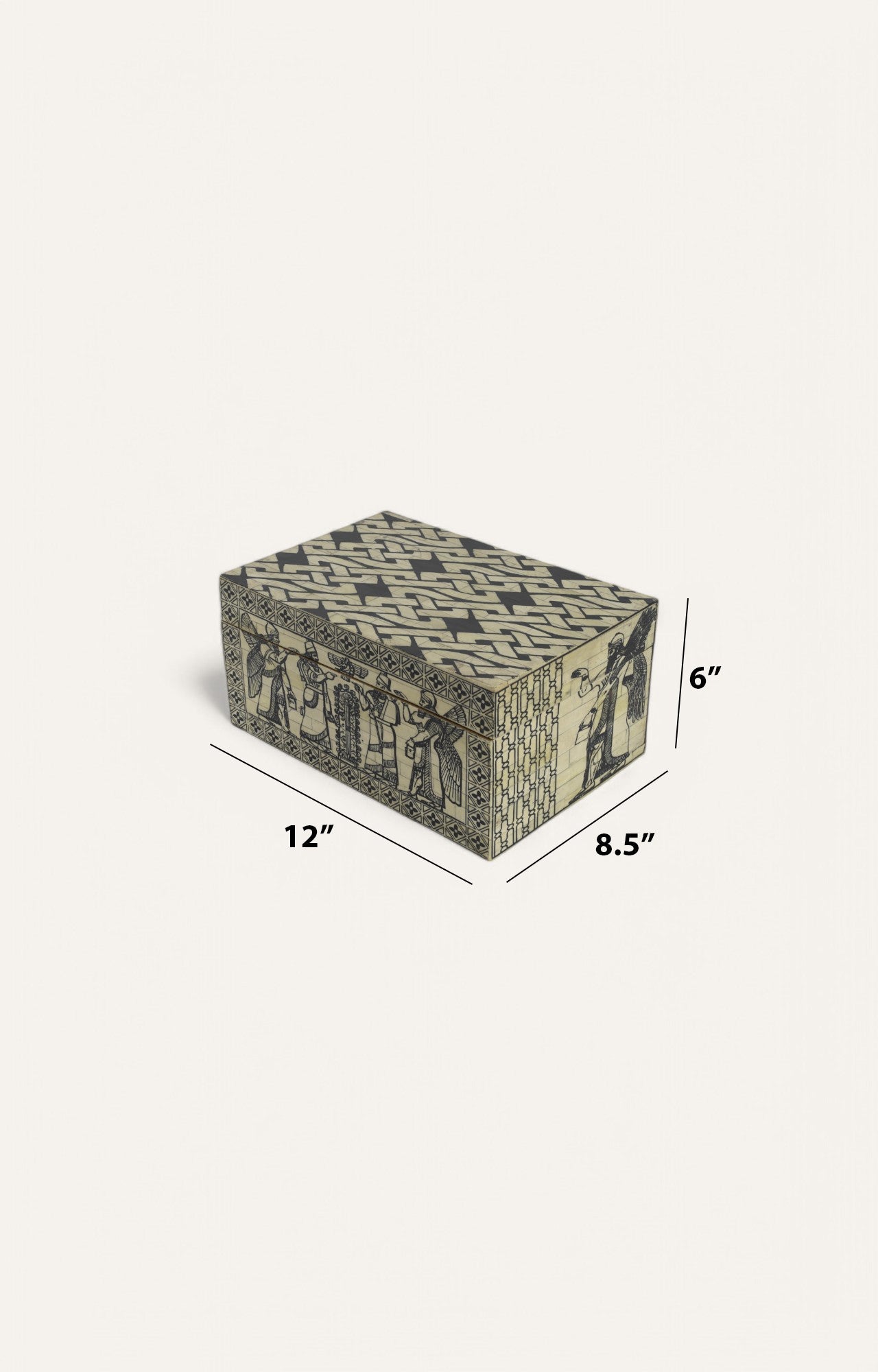 Hand-Painted Tribal Bone Inlay Box