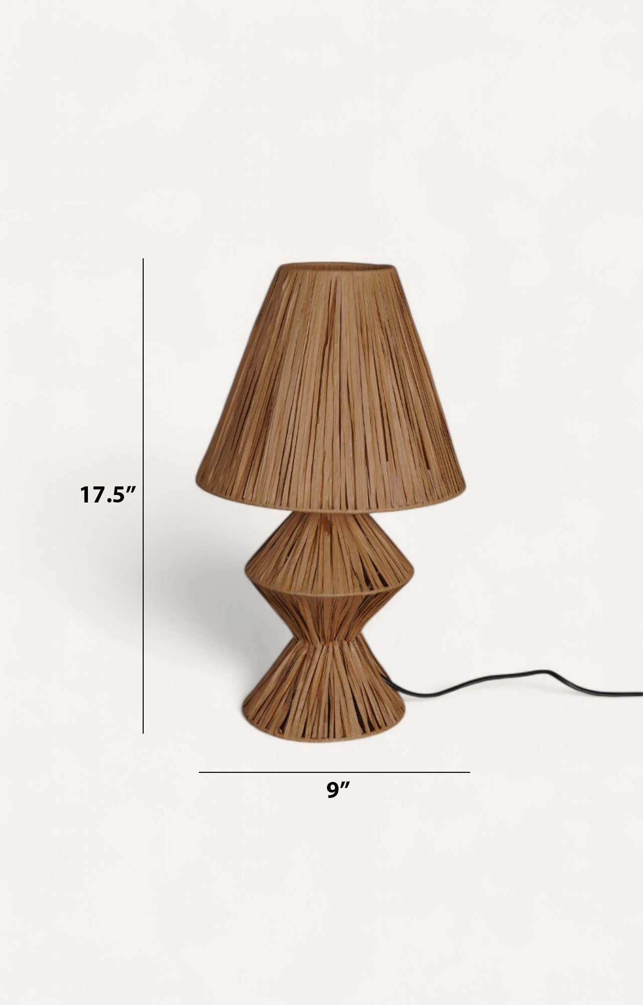 Geometric Natural Raffia Rope Table Lamp