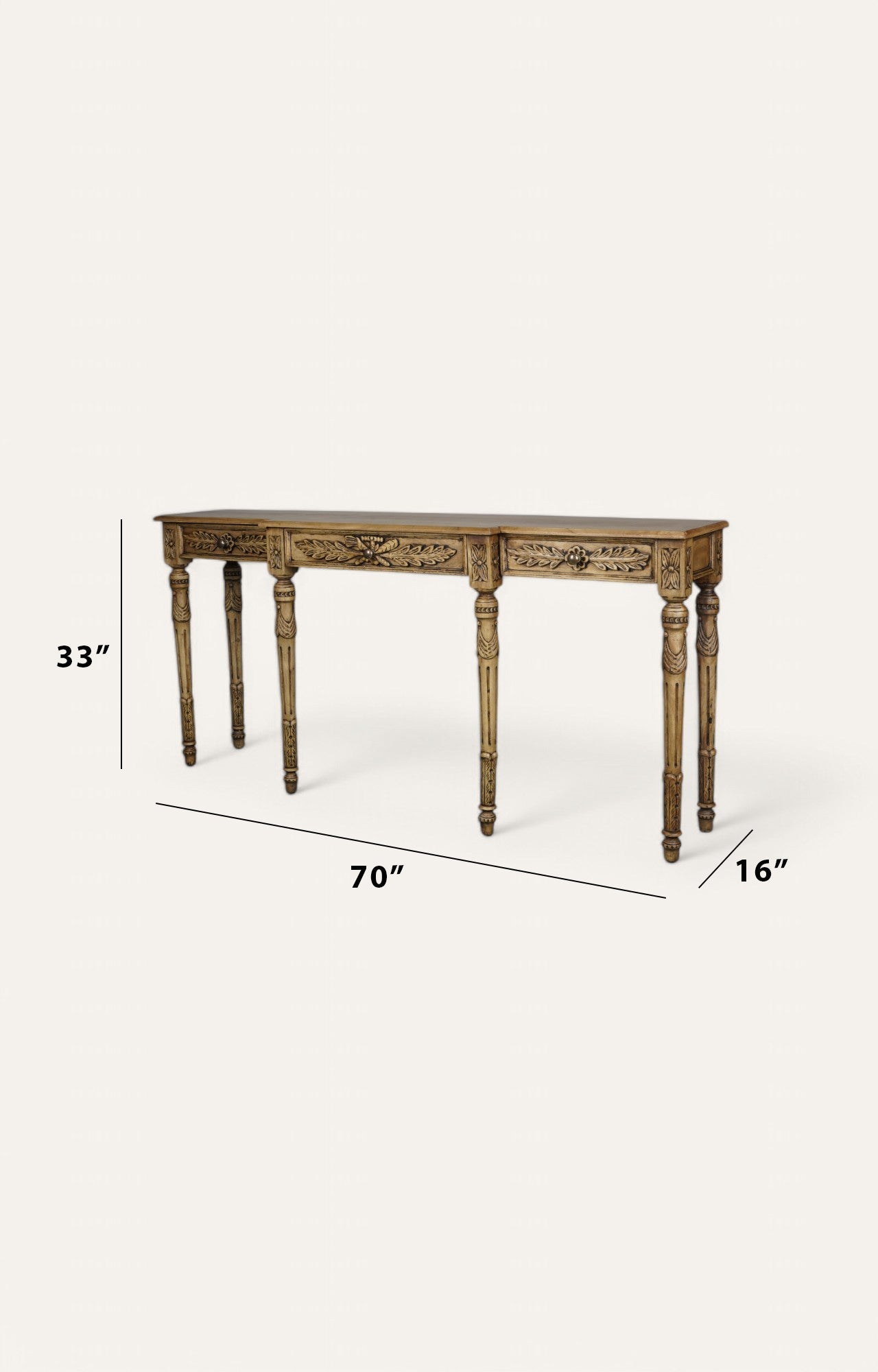 Imperial 6 Leg Console Carved