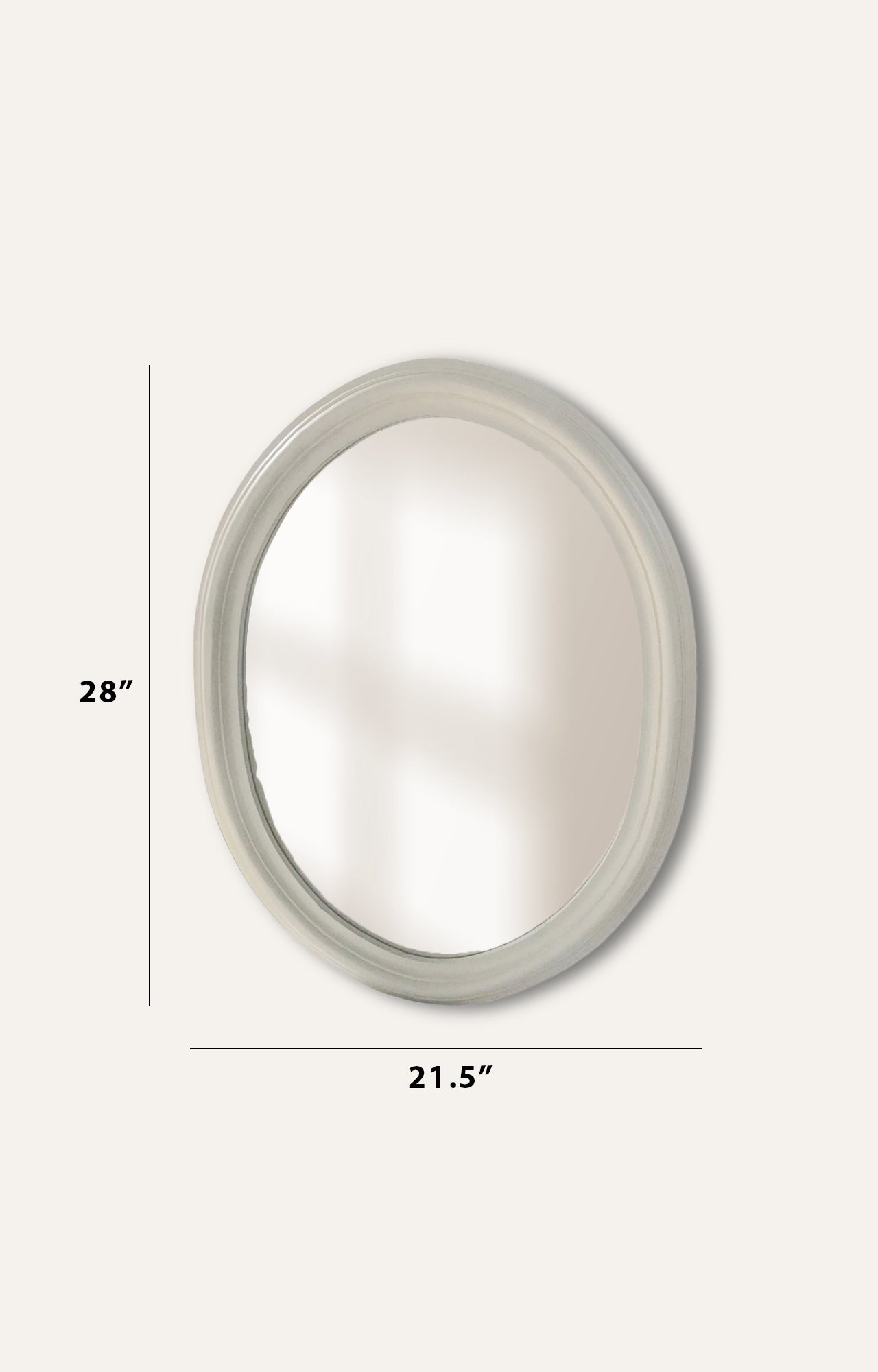Elysia Oval Minimal Beige Mirror