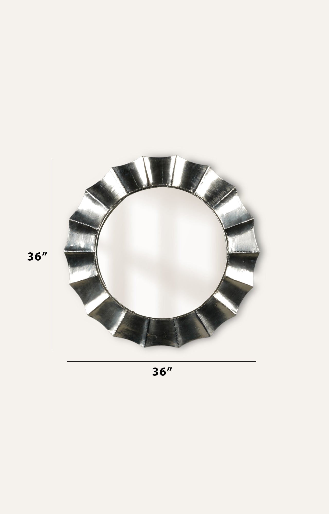 Silver Framed Round Wall Mirror