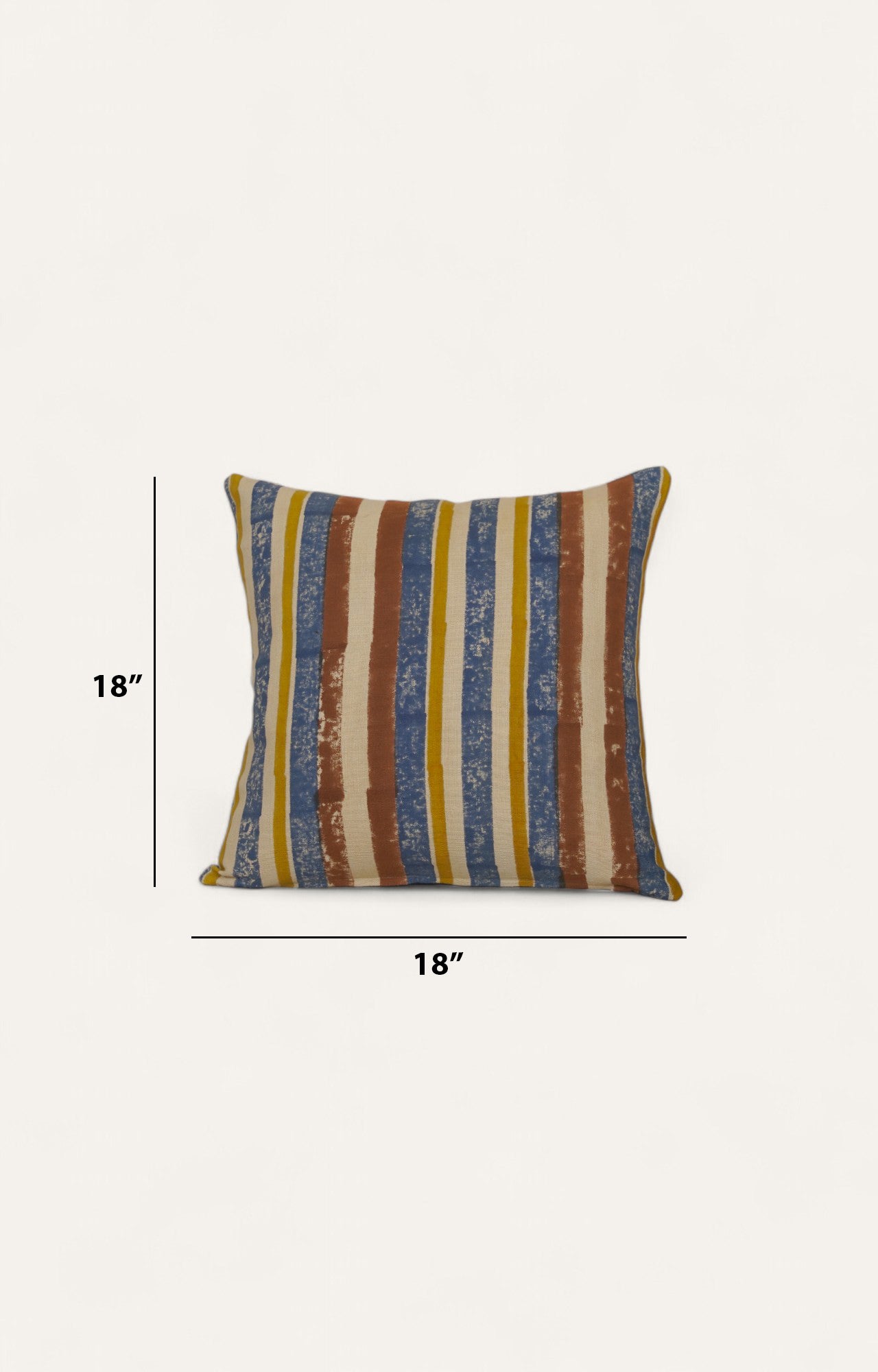Earth-Tone Stripe Kantha Cushion Cover