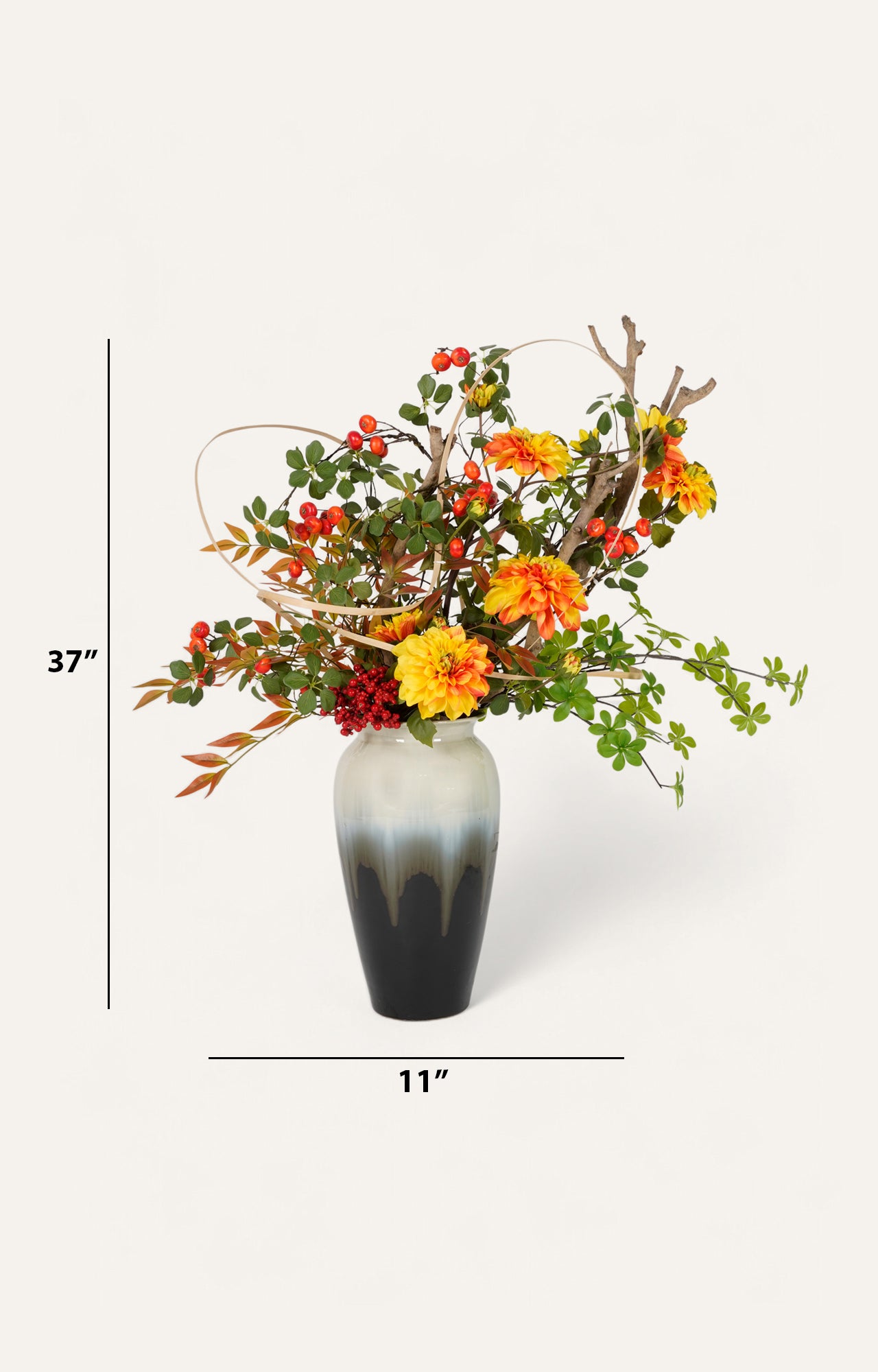 Tall Faux Flower set in Gradient Ceramic Planter