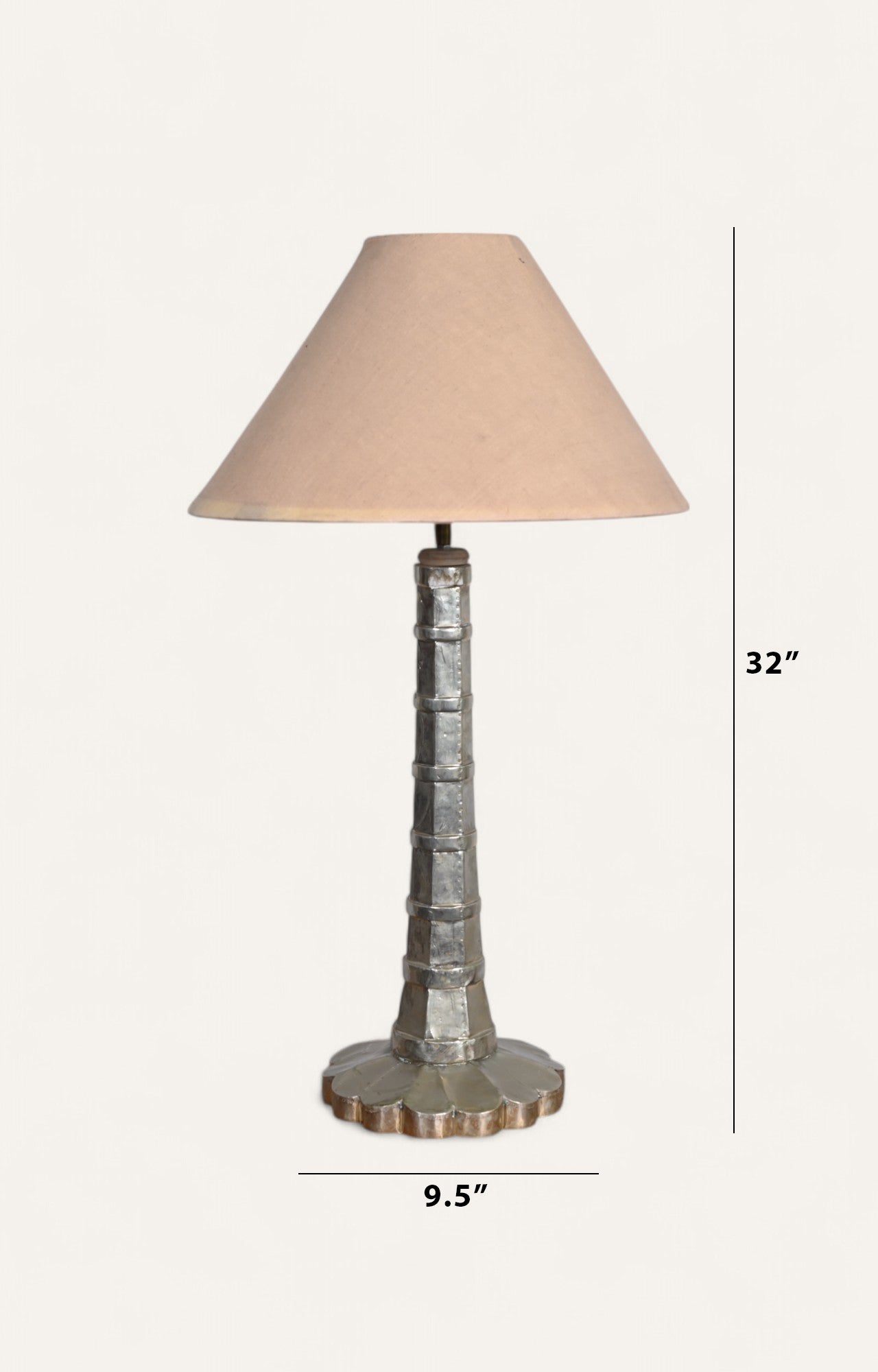 The Gleaming White Metal Table Lamp