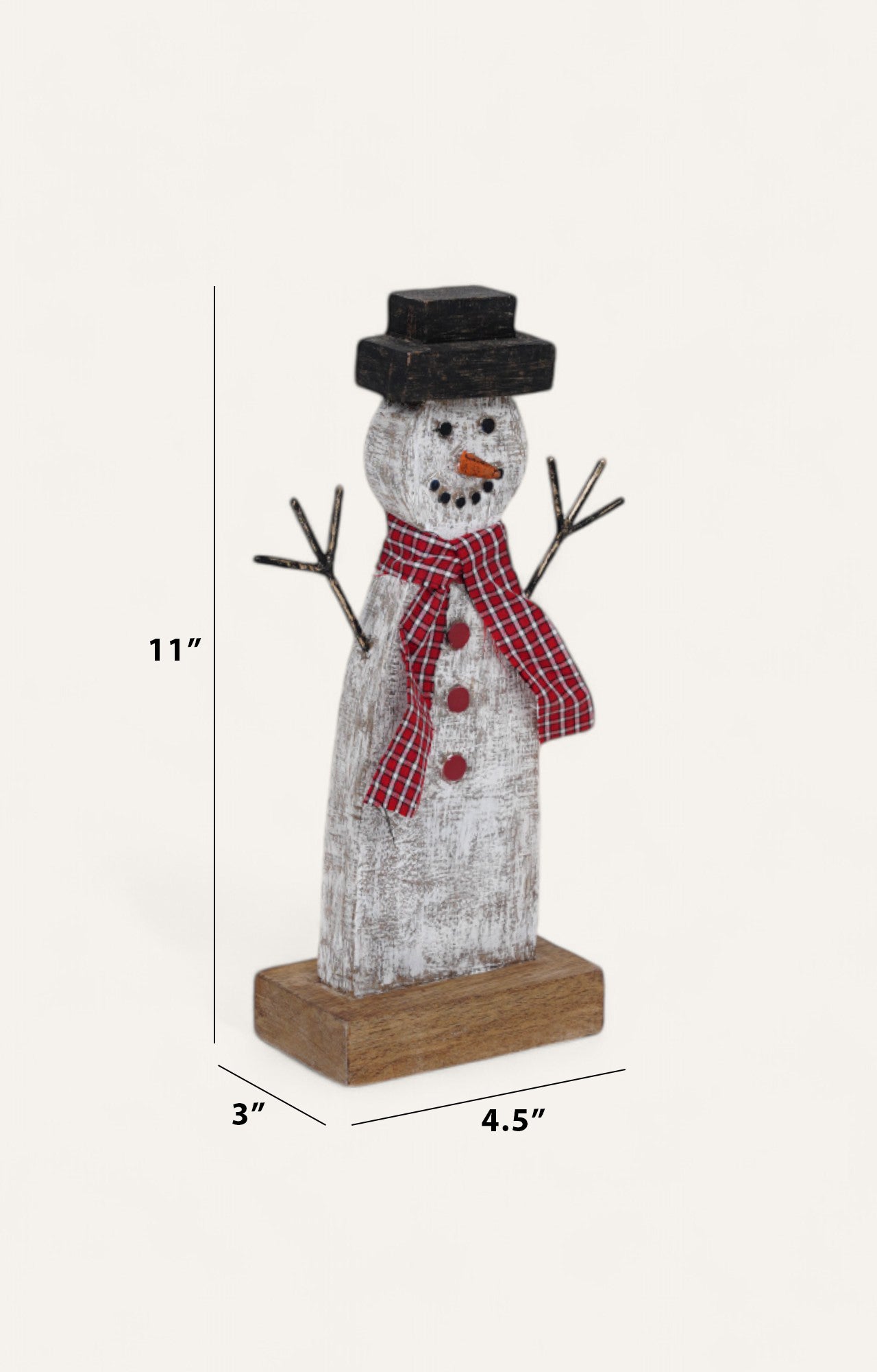 Chionios Wooden Snowman Christmas Decoration Pair