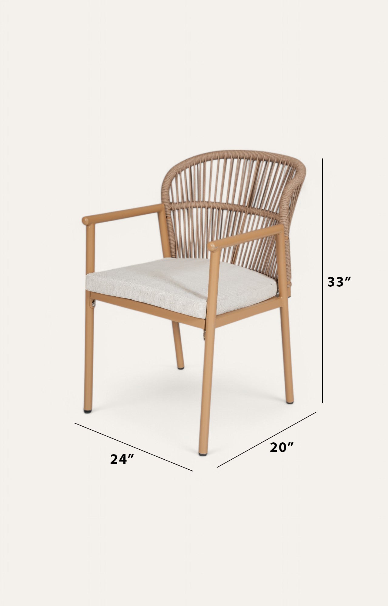 Willow Nylon Ropes Woven Back Metal Outdoor Chair