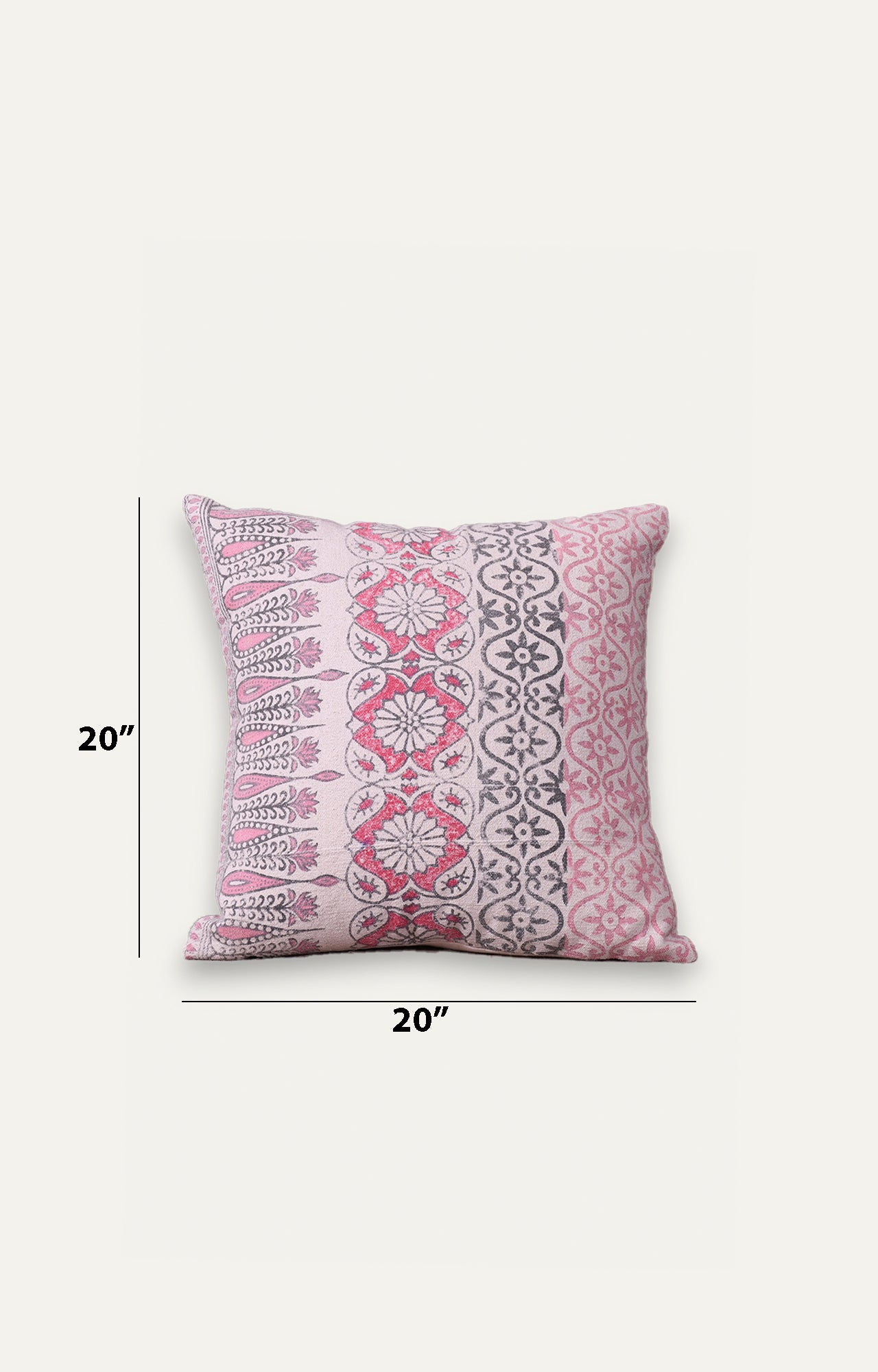 Pink Floral Print Cushion Cover