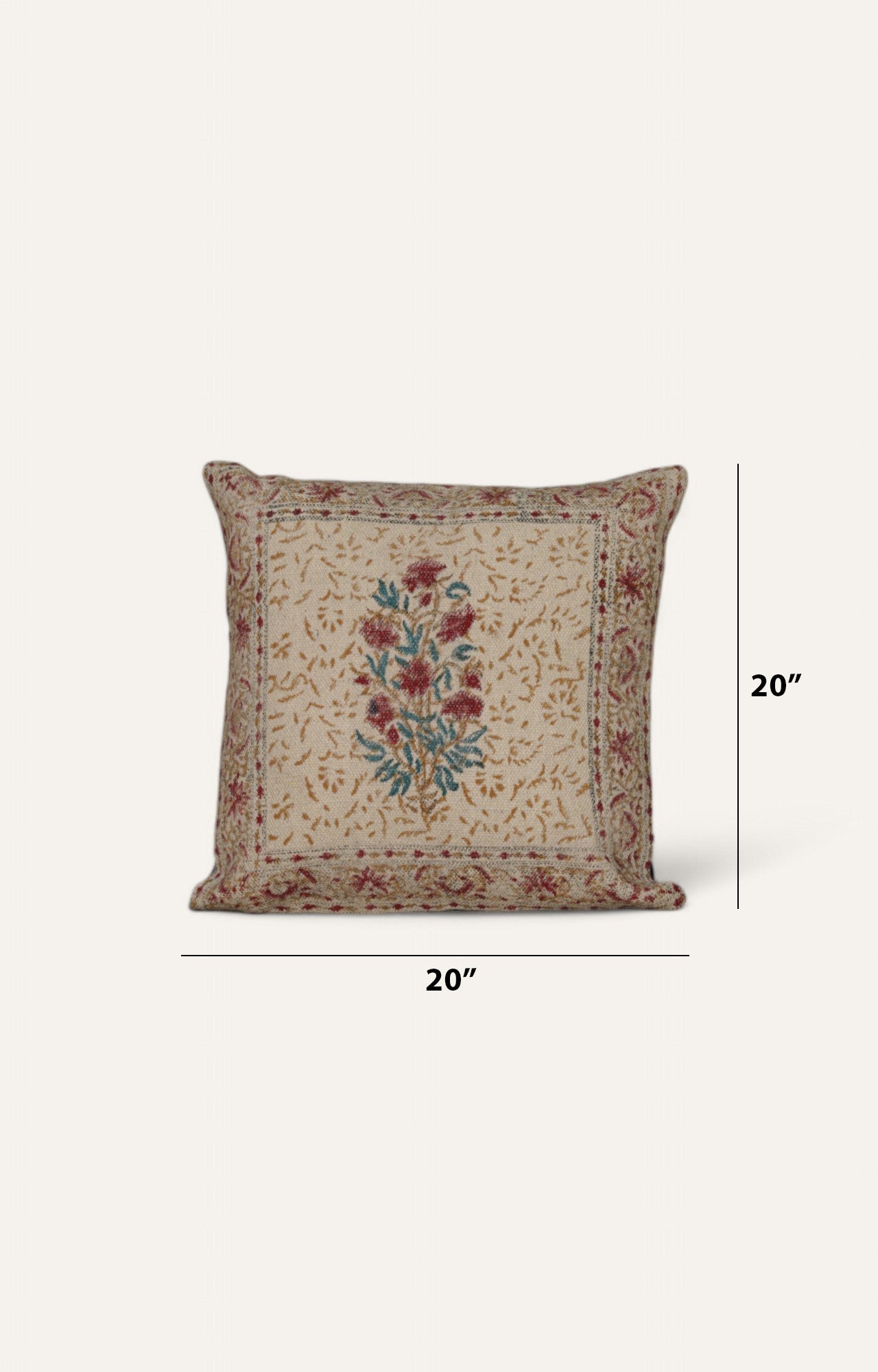 Floral Printed Cotton Cushion Cover